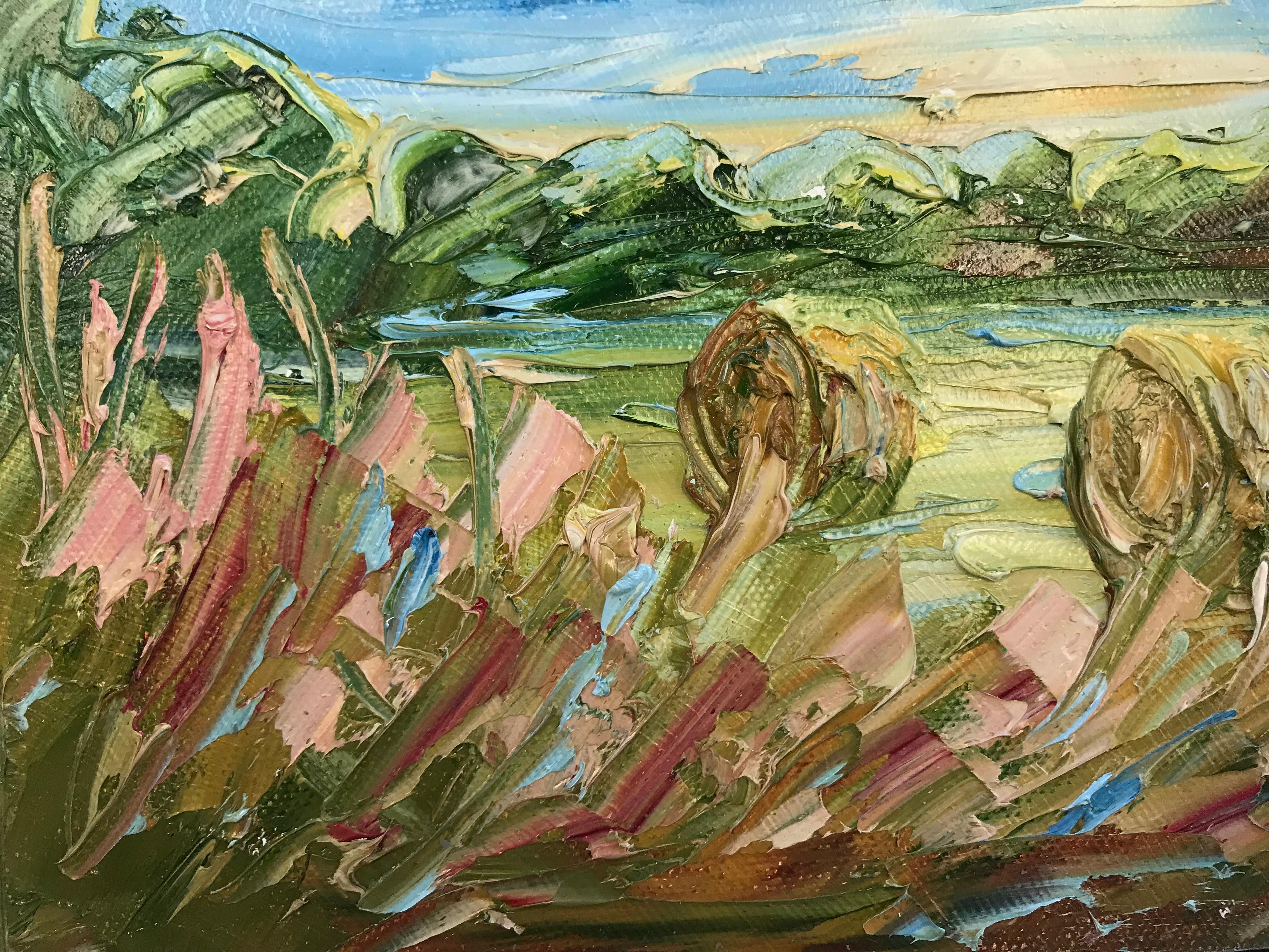 Summer Bales IV, Contemporary Landscape Painting, Original Rural Artwork For Sale 3