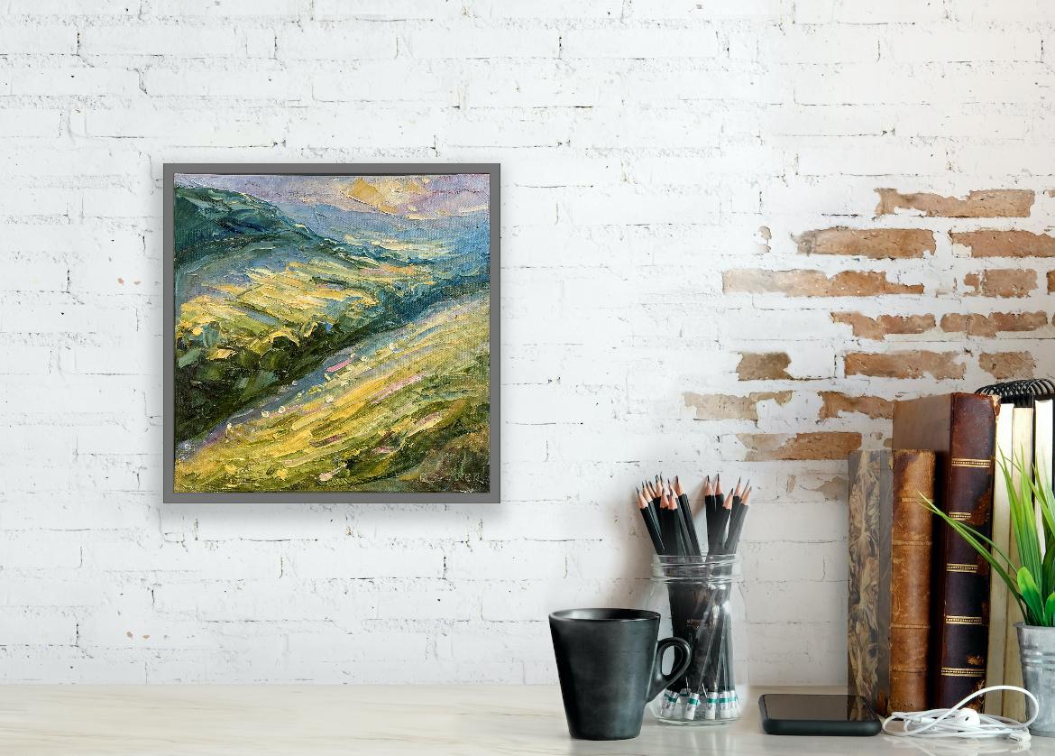 Swift's Hill, Sonnenuntergang, Originalgemälde, Landschaft im Angebot 6