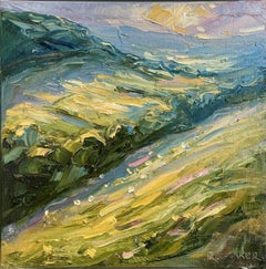 Swift's Hill, puesta de sol, Pintura original, paisaje