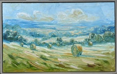Wheat harvest, Original painting, landscape, contemporary
