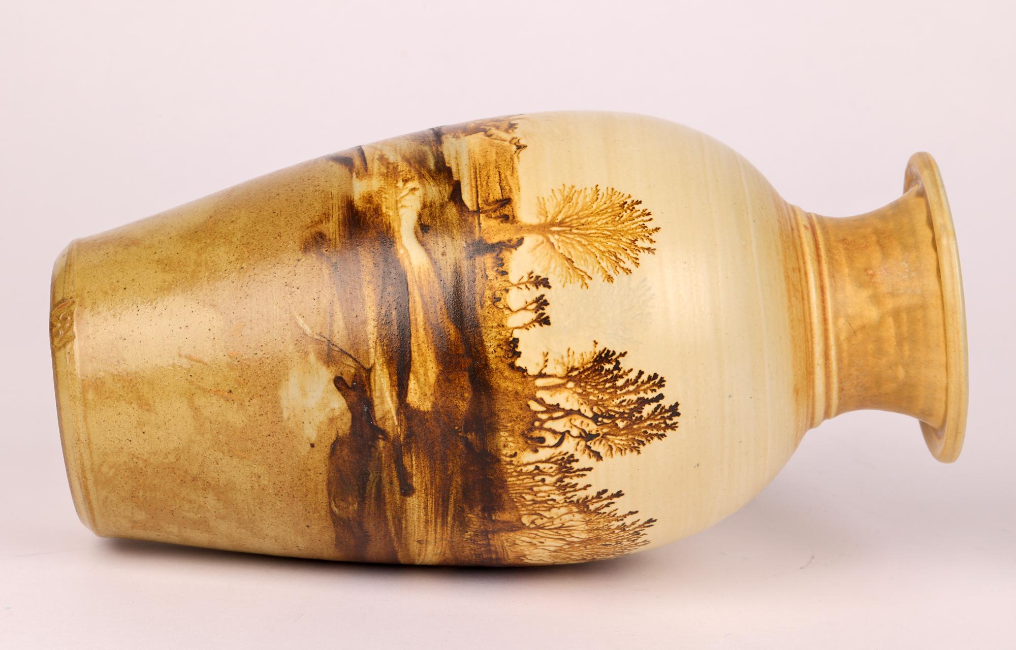20th Century Rupert Andrews Mocha Ware Landscape Design Studio Pottery Vase