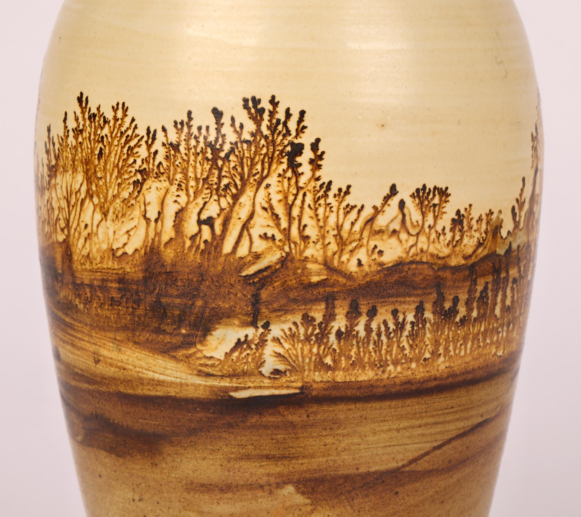 Stoneware Rupert Andrews Mocha Ware Landscape Design Studio Pottery Vase