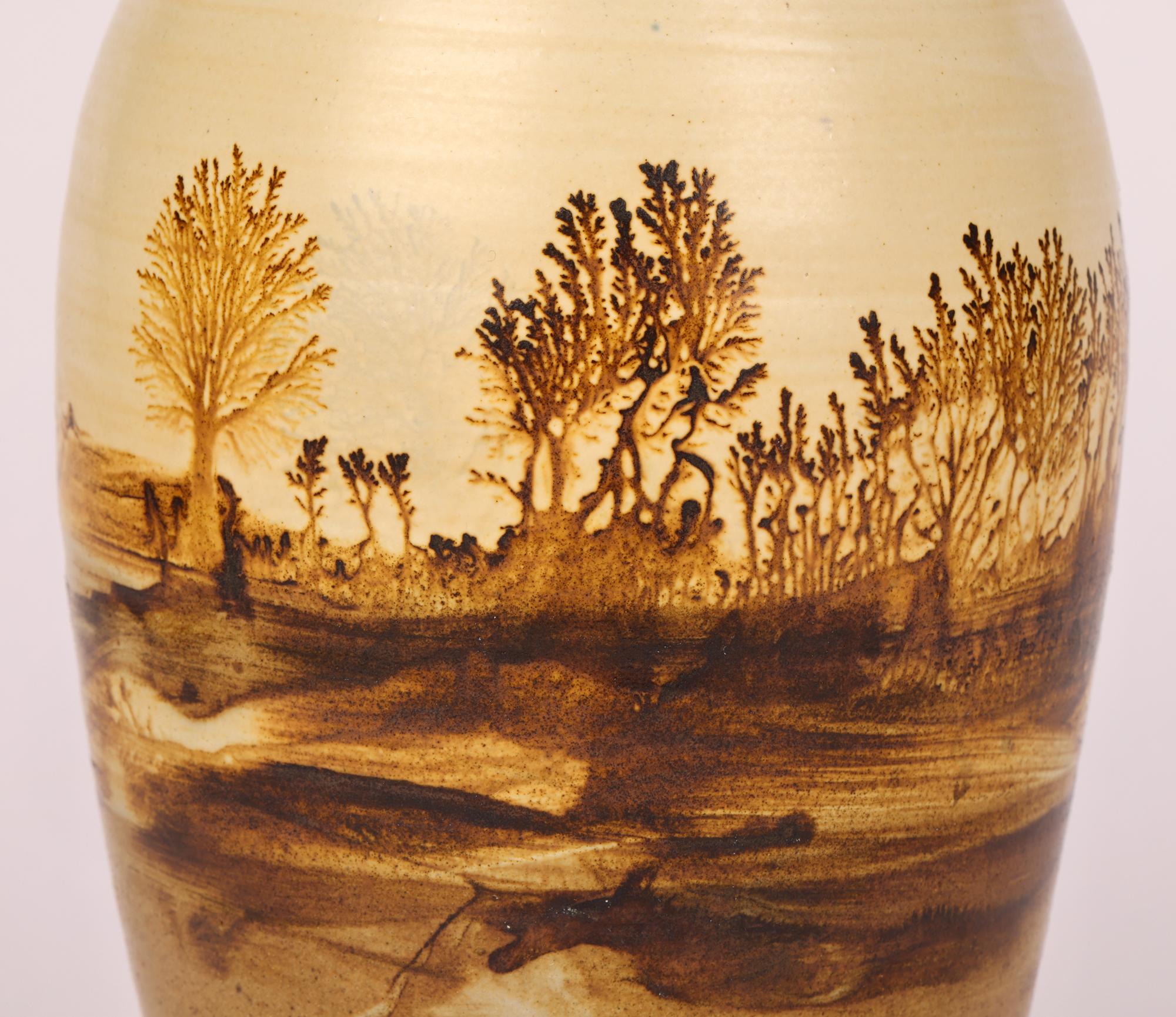 Modern Rupert Andrews Mocha Ware Landscape Design Studio Pottery Vase