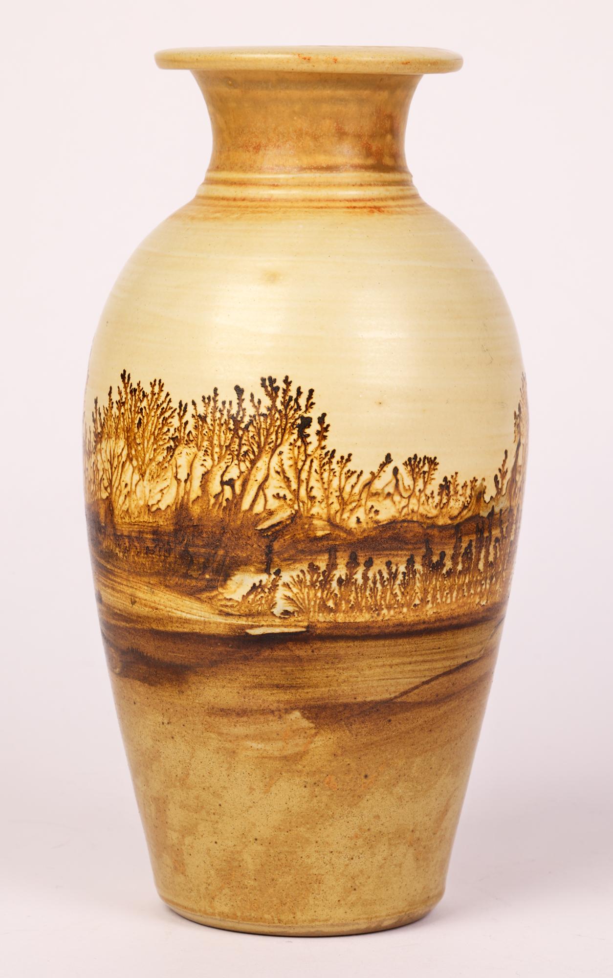 Rupert Andrews Mocha Ware Landscape Design Studio Pottery Vase In Good Condition In Bishop's Stortford, Hertfordshire