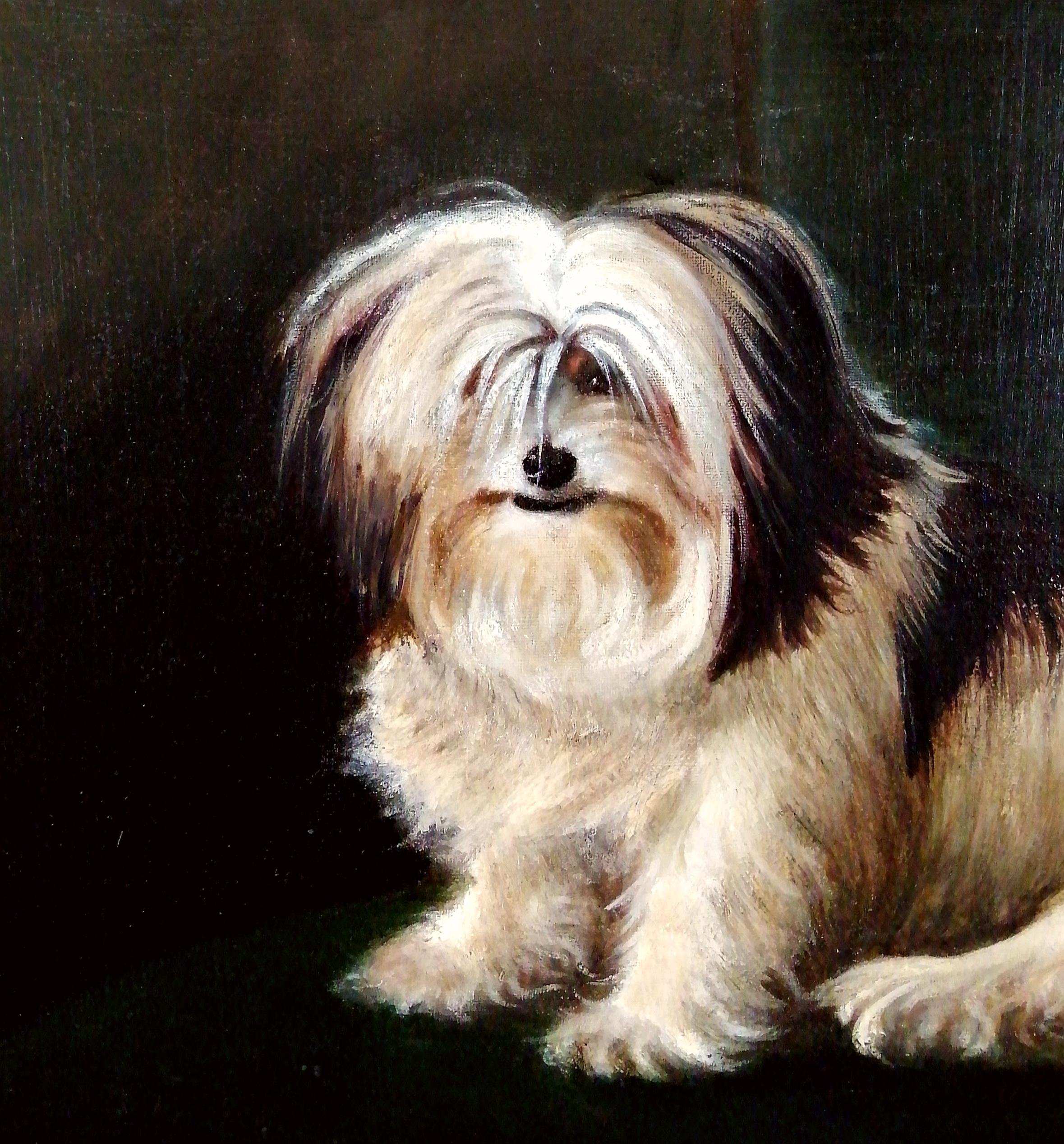 Precioso retrato al óleo sobre lienzo, firmado y fechado en 1880, de un terrier sentado en una silla, obra de Rupert Arthur Dent.

Obra de excelente calidad de este célebre pintor victoriano de animales. Firmado y fechado abajo a la derecha y