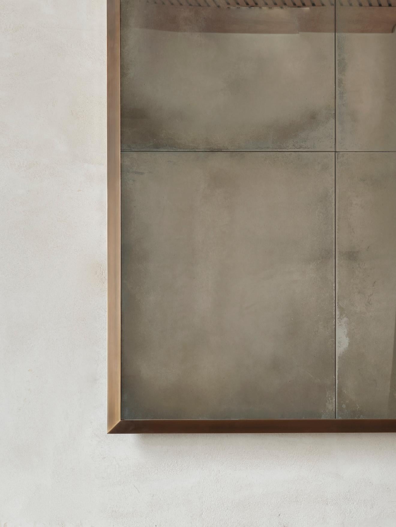 Patinated Rupert Bevan Braque Overmantel Mirror - Large For Sale