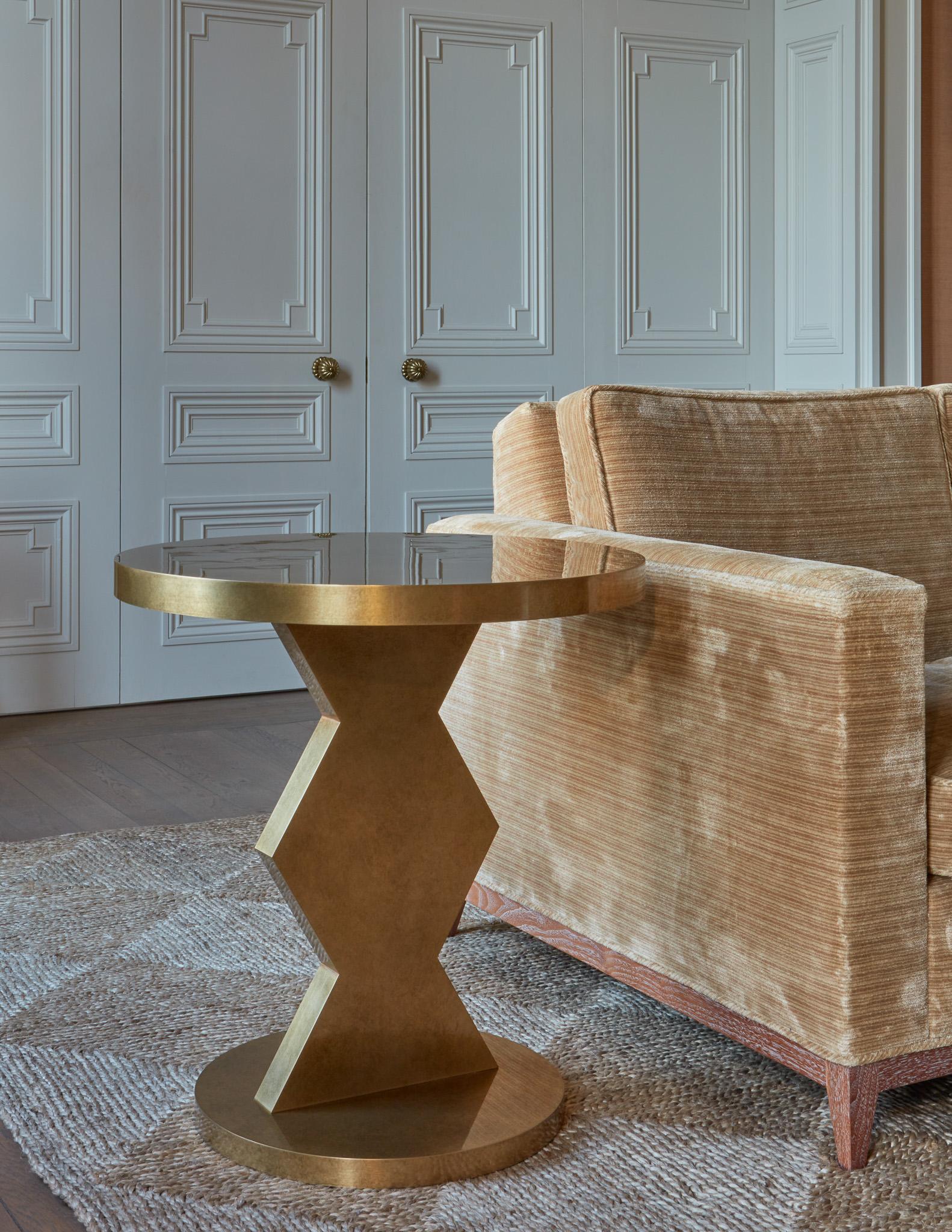 Country Rupert Bevan Brass Marcel Side Table - Large For Sale