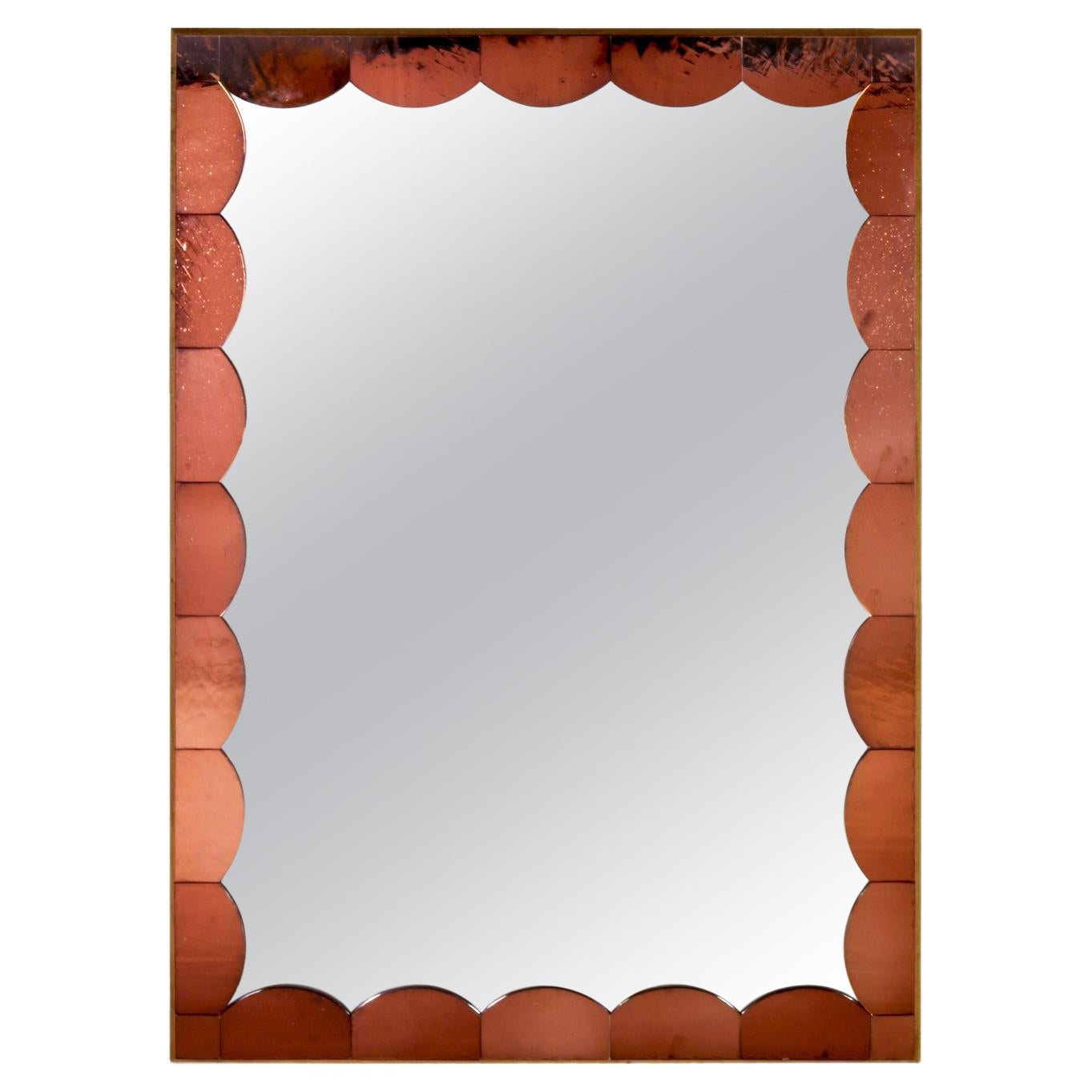 Rupert Bevan custom Scallop mirror - green cathedral glass