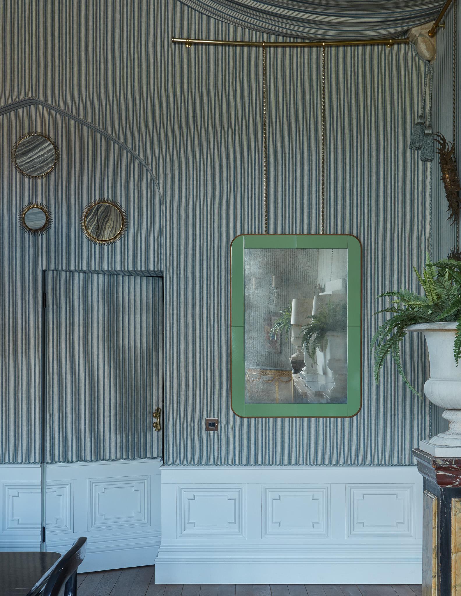 Oak Rupert Bevan Enamel Morier Mirror For Sale