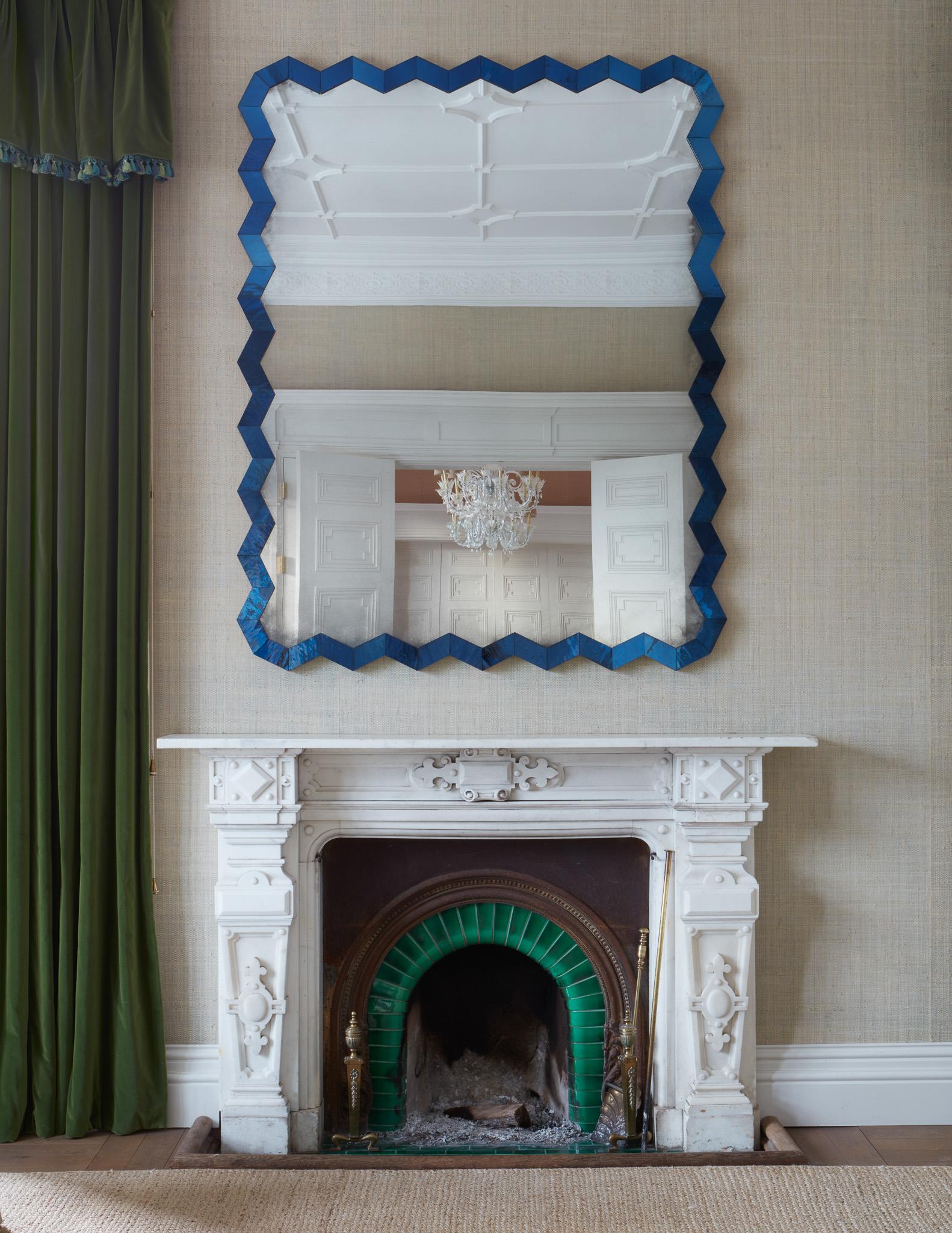 Embracing Rupert's love of cathedral glass. Each mirror features an oak frame wrapped in cathedral glass lozenges, surrounding an antiqued mirror glass centre.

Handcrafted in our Shropshire Workshops, each mirror is made with hidden split batten