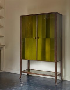 Cabinet en verre cathédrale soufflé à la main Rupert Bevan Green (deux étagères)