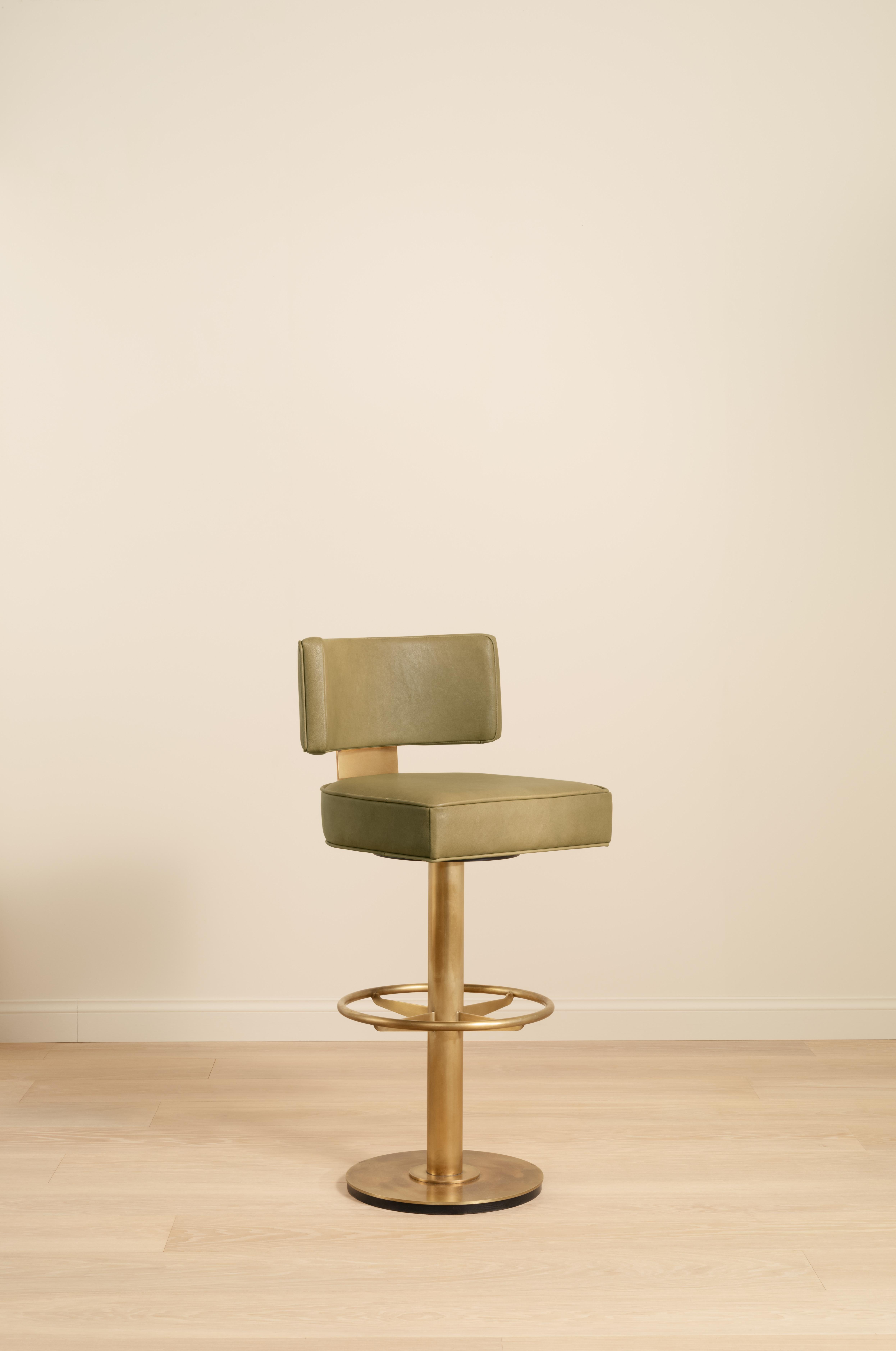 Hand-Crafted Rupert Bevan Lafon Barstool (in Customer's Own choice of Material/Leather) For Sale