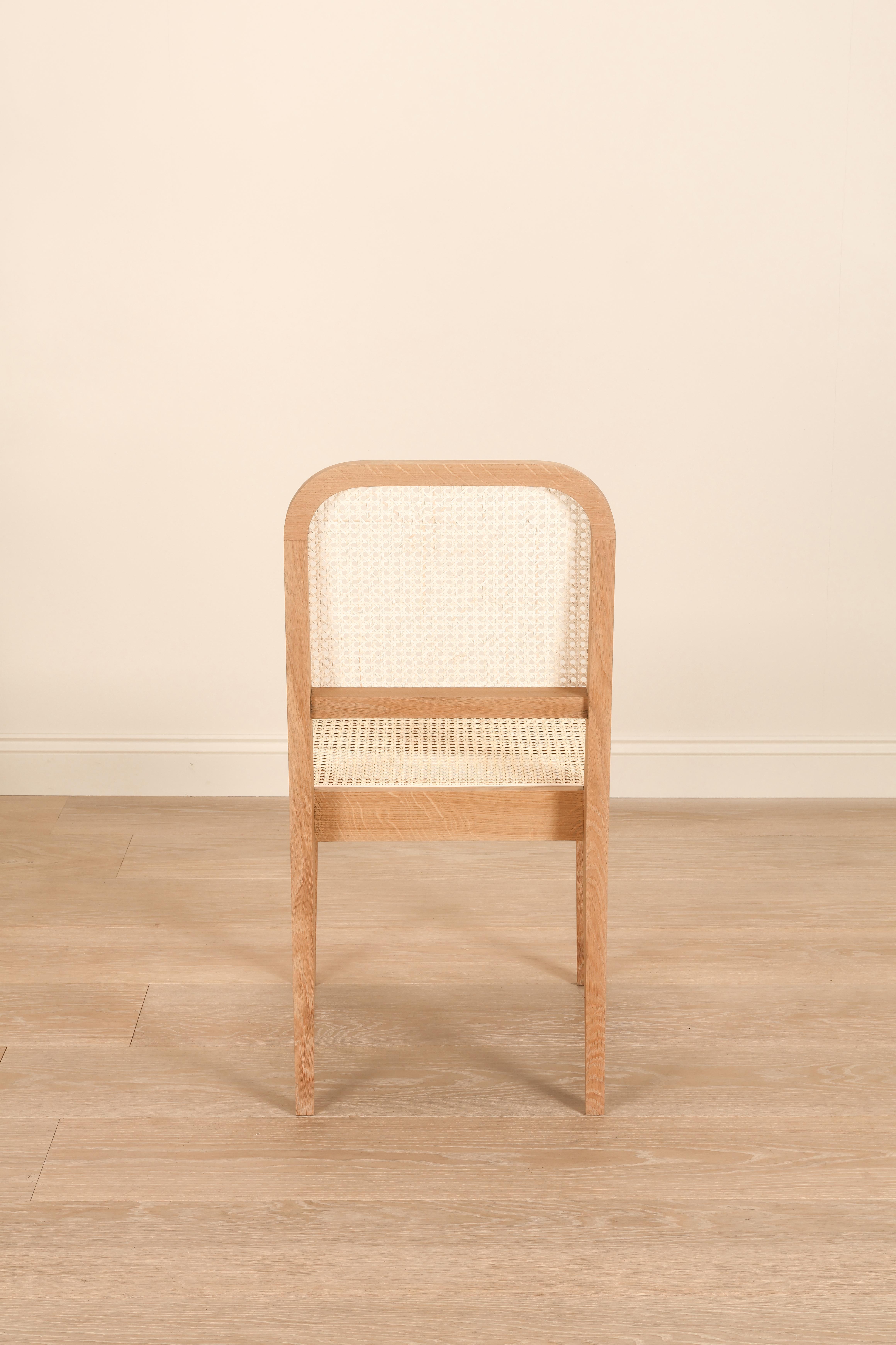 Leather Rupert Bevan Luna Dining Chair - Oak For Sale