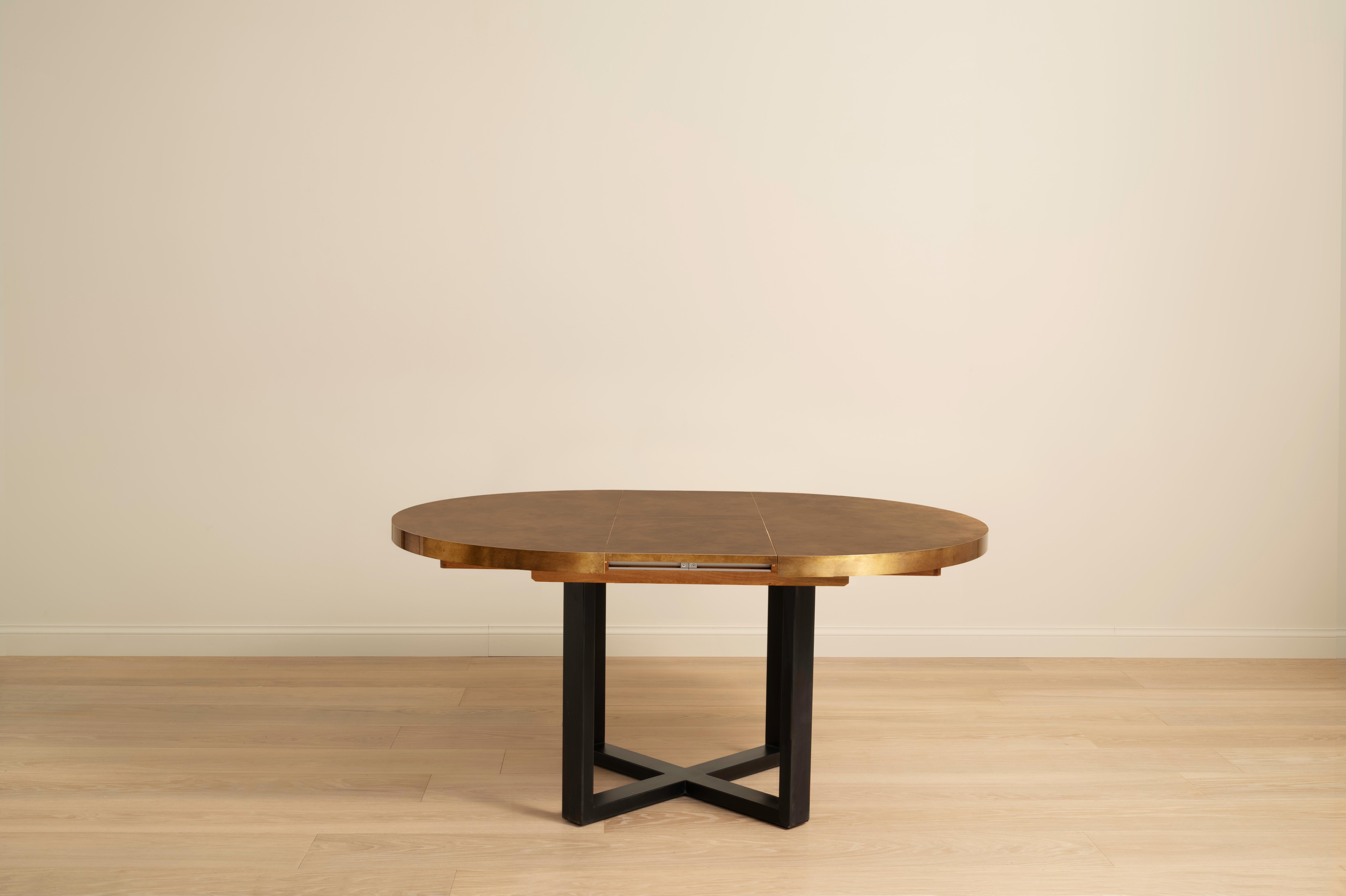 Hand-Crafted Rupert Bevan Orlando Extending Brass Dining Table For Sale