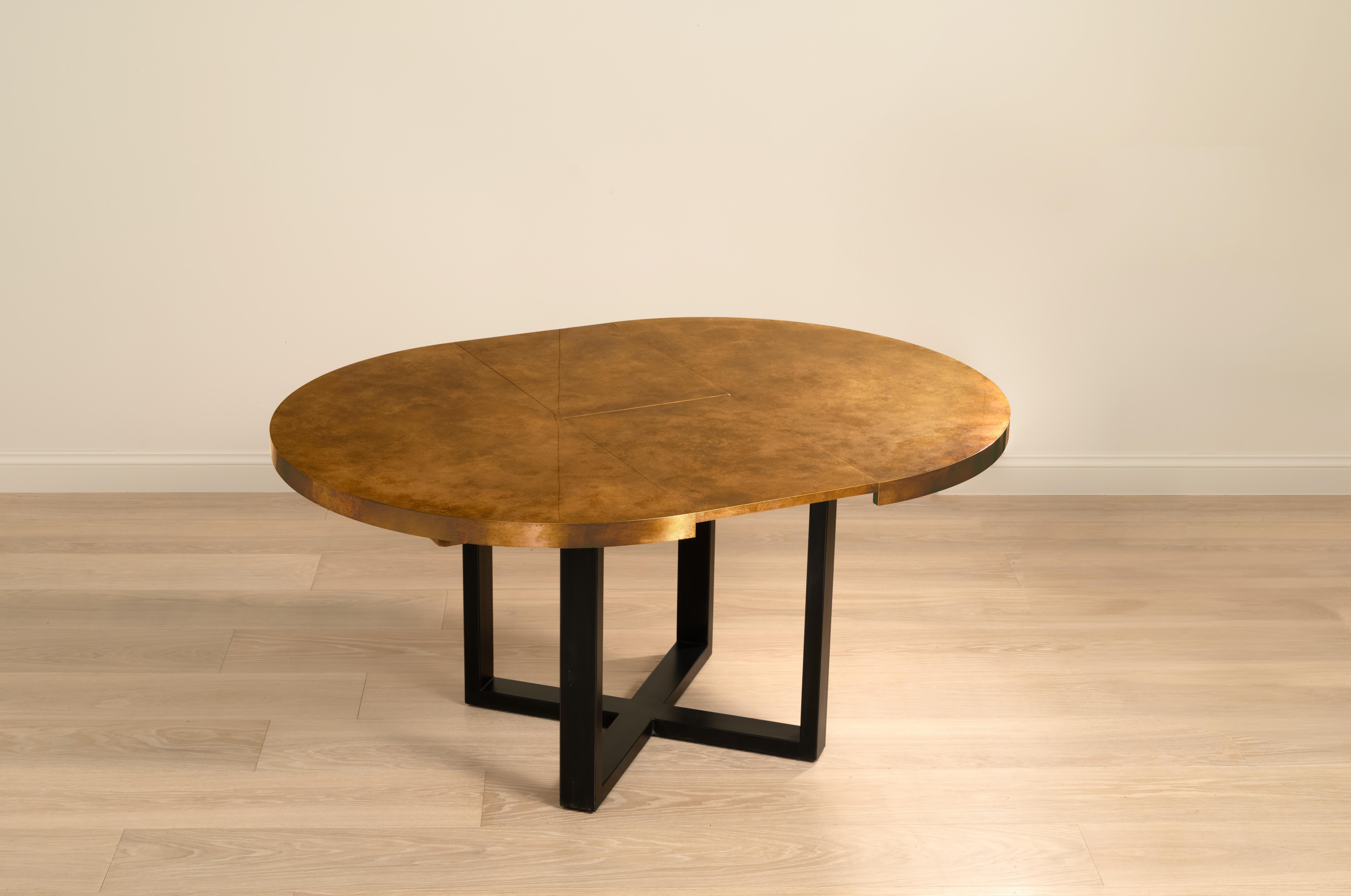 Rupert Bevan Orlando Extending Brass Dining Table In New Condition For Sale In London, GB