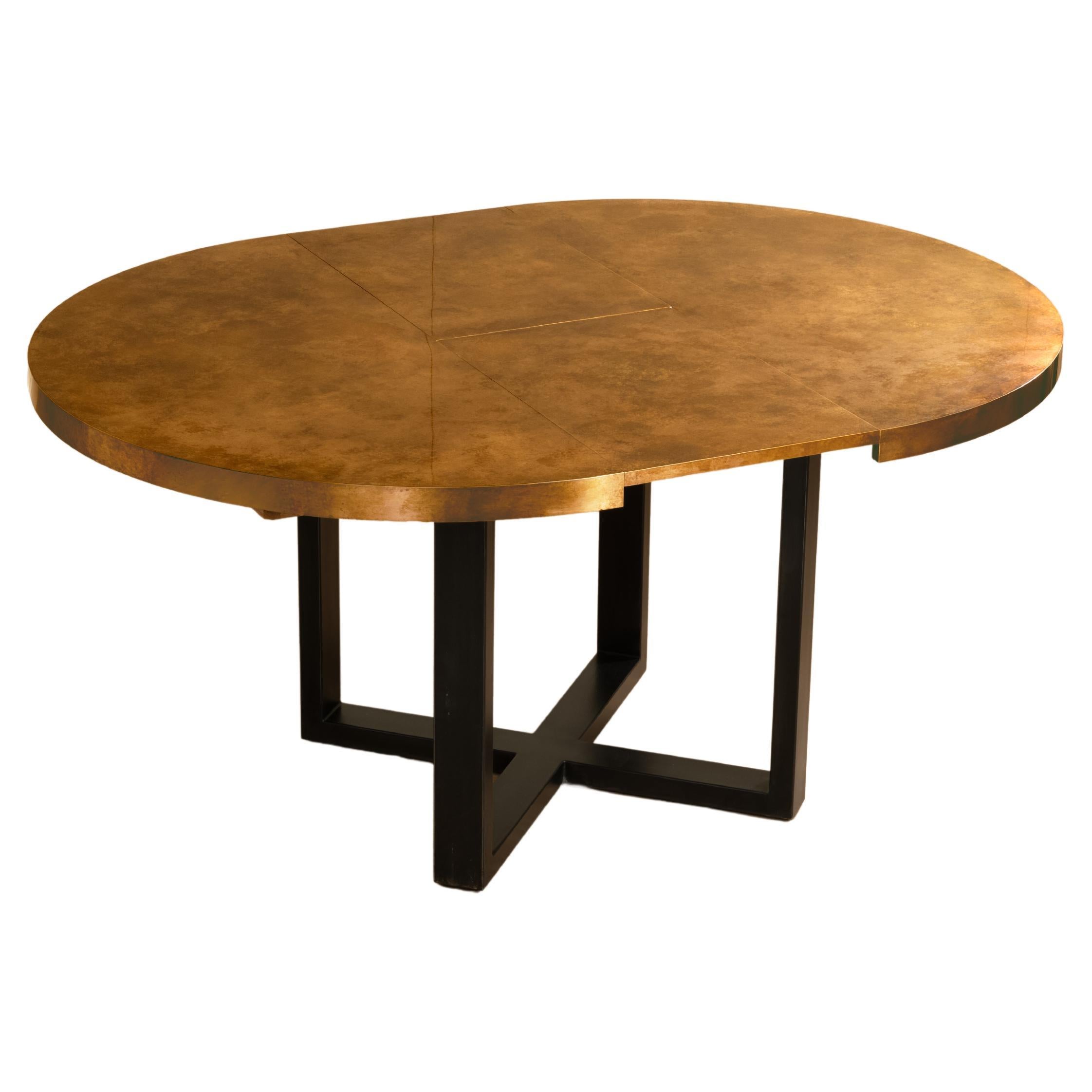 Rupert Bevan Orlando Extending Brass Dining Table For Sale