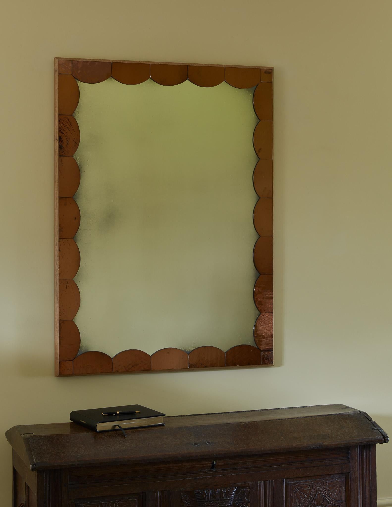 Art Deco Rupert Bevan Rectangular Scallop Mirror - Small For Sale