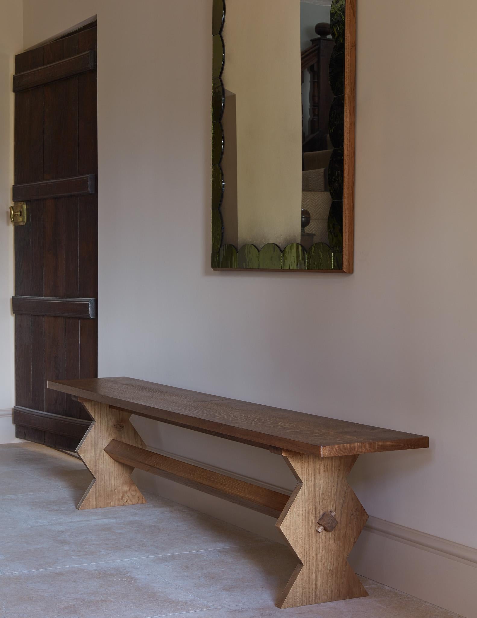 British Rupert Bevan Rectangular Scallop Mirror - Medium For Sale