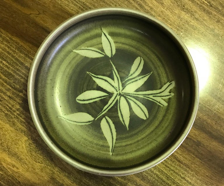 Rupert Deese MidCentury Modern California Studio Pottery Ceramic Floral Bowl For Sale at 1stDibs
