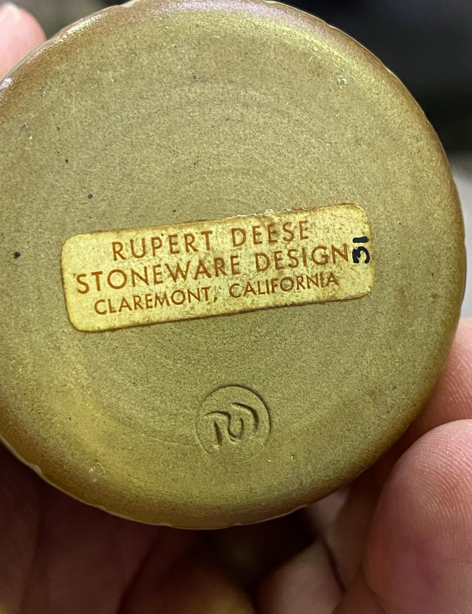 Rupert Deese Mid-Century Modern California Studio Pottery Ceramic Vase Vessel 1