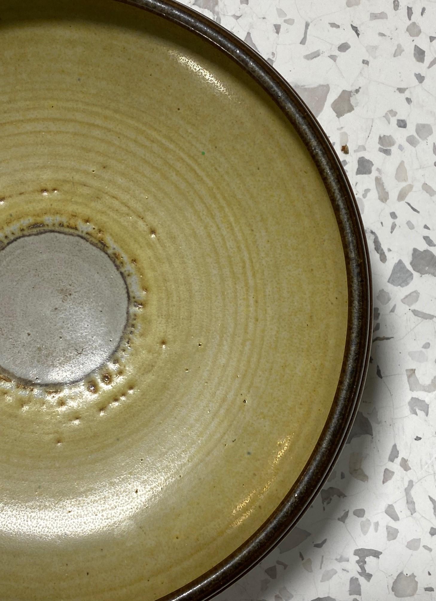 Rupert Deese Signed Mid-Century Modern California Studio Pottery Pedestal Bowl For Sale 3