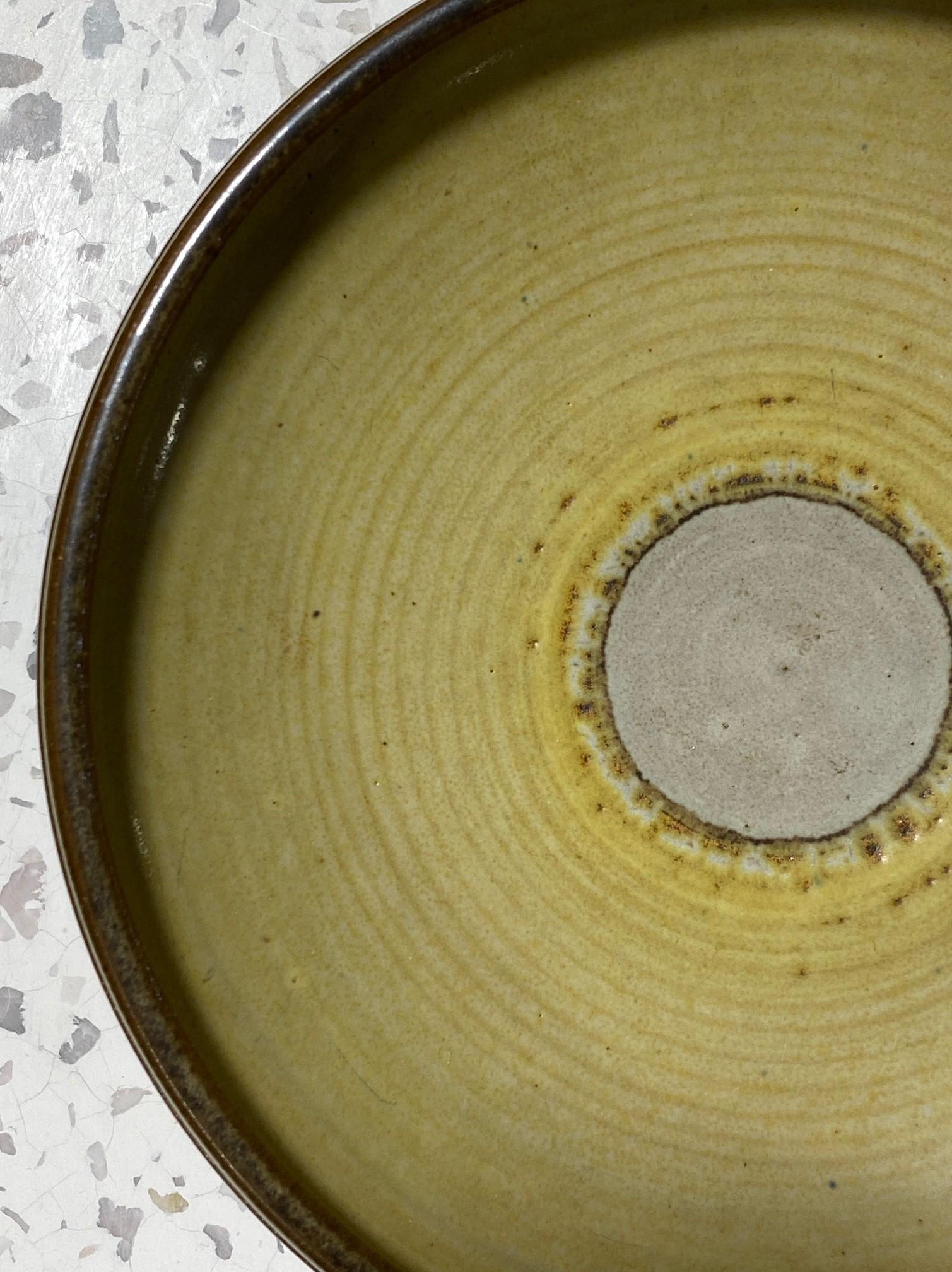 Rupert Deese Signed Mid-Century Modern California Studio Pottery Pedestal Bowl For Sale 4