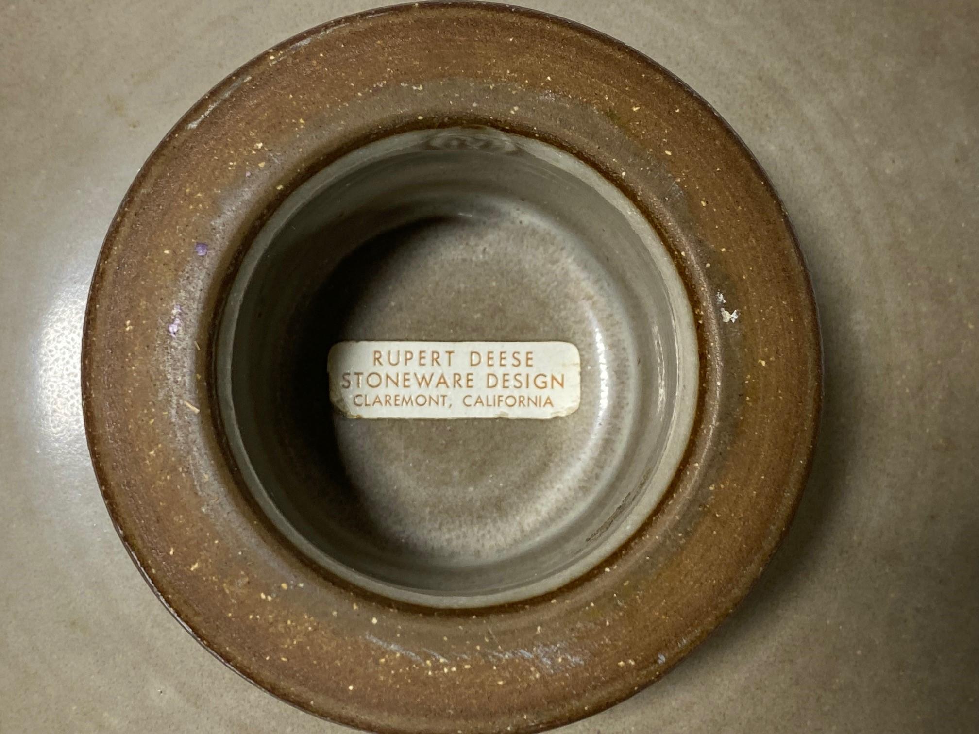 Rupert Deese Signierte Mid-Century Modern California Studio Pottery Sockelschale im Angebot 6