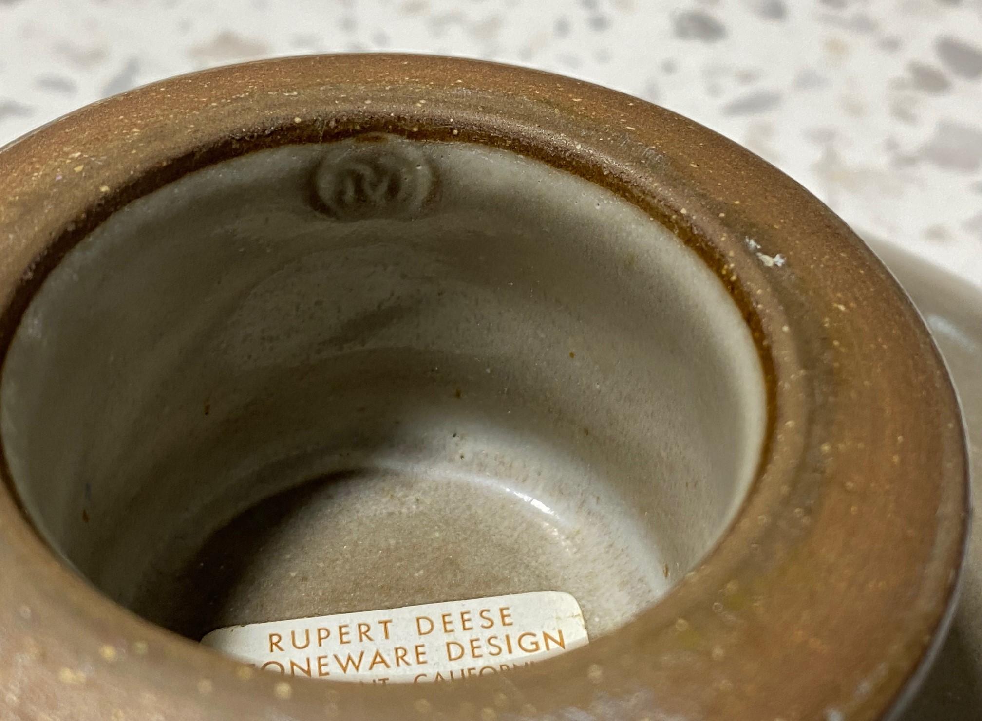Cuenco con pedestal de California Pottery Studio A, moderno de mediados de siglo, firmado por Rupert Deese en venta 7