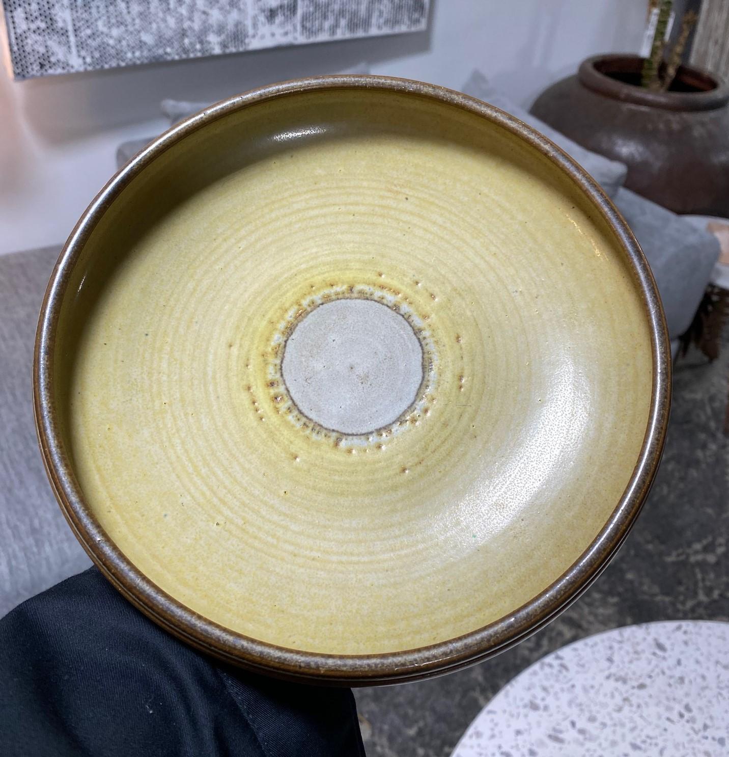 Rupert Deese Signed Mid-Century Modern California Studio Pottery Pedestal Bowl For Sale 9