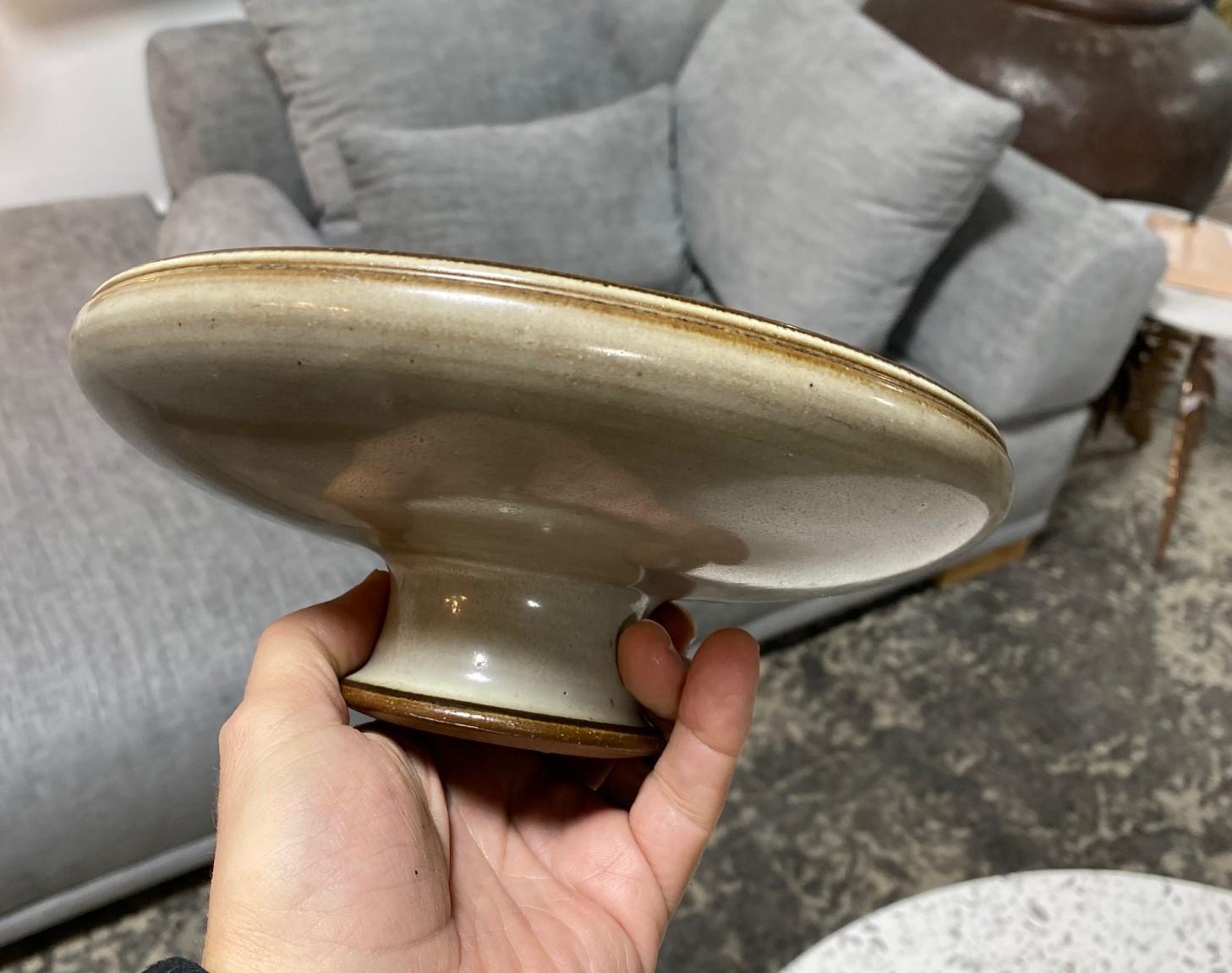 Rupert Deese Signed Mid-Century Modern California Studio Pottery Pedestal Bowl For Sale 10