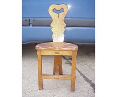 Rupert Griffiths, Four Arts & Crafts English Oak Tripod Design Cottage Chairs