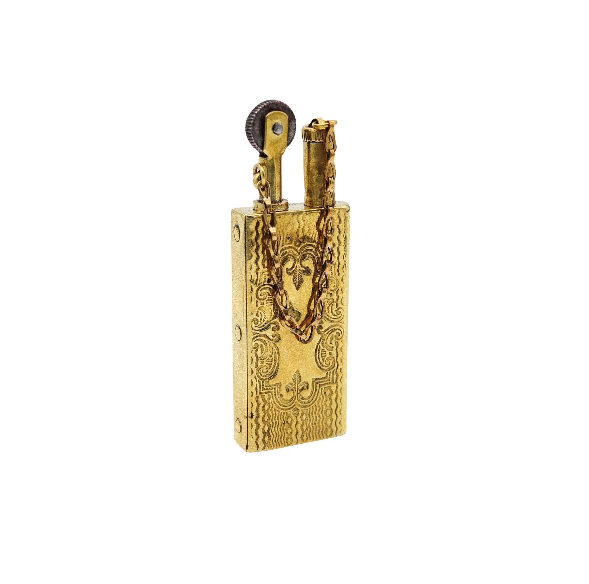 RUPERT LICHTMAN 1920 Austria “ER-ELL” Lighter Fortuna-Drehring Embossed Brass 1