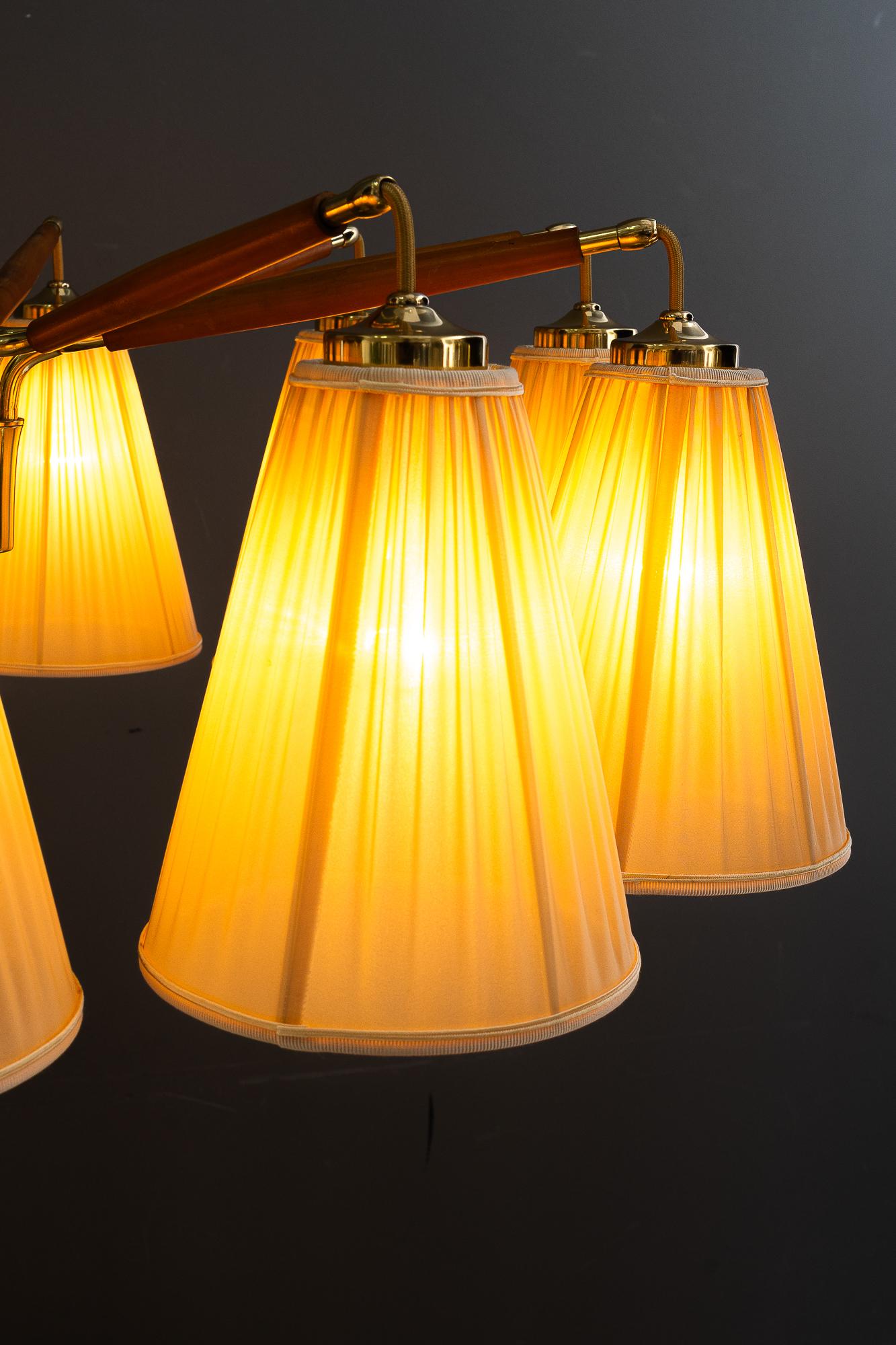 Rupert Nikoll lustre à 10 bras de lumière avec abat-jour en tissu vienne vers les années 1950 en vente 8