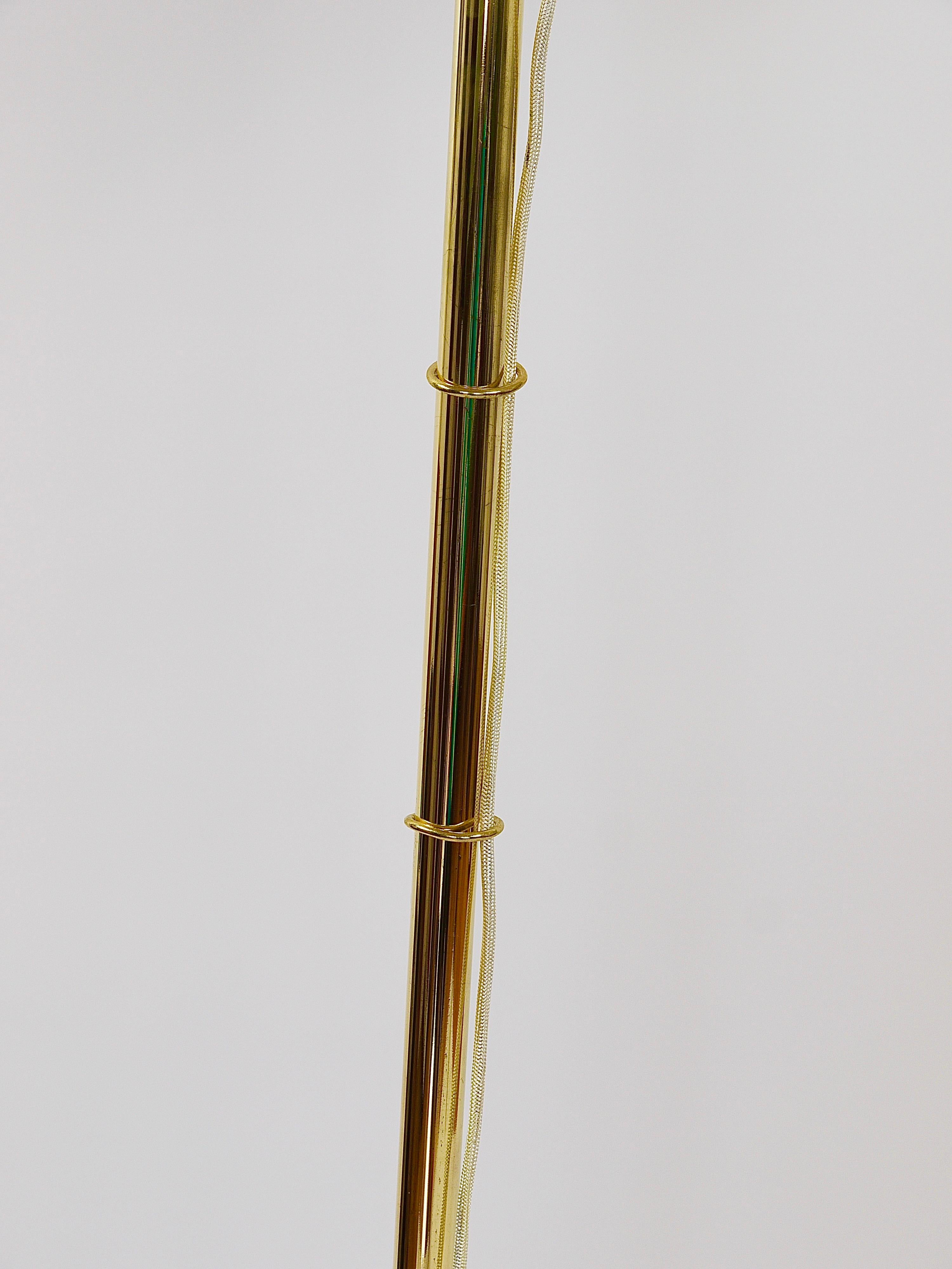 Rupert Nikoll Adjustable Dornstab Mid Century Brass Floor Lamp, Austria, 1950s For Sale 6