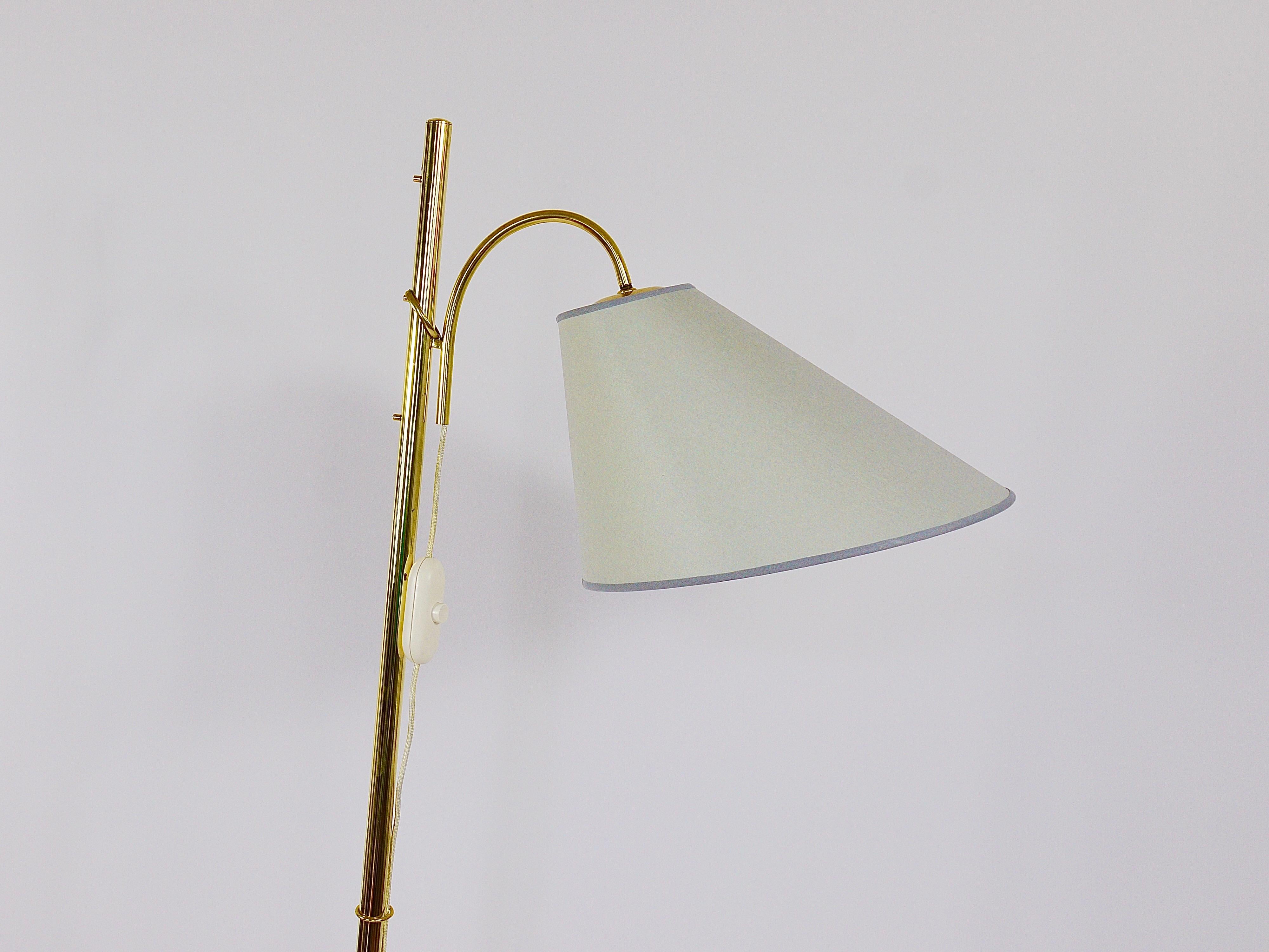Rupert Nikoll Adjustable Dornstab Mid Century Brass Floor Lamp, Austria, 1950s For Sale 7
