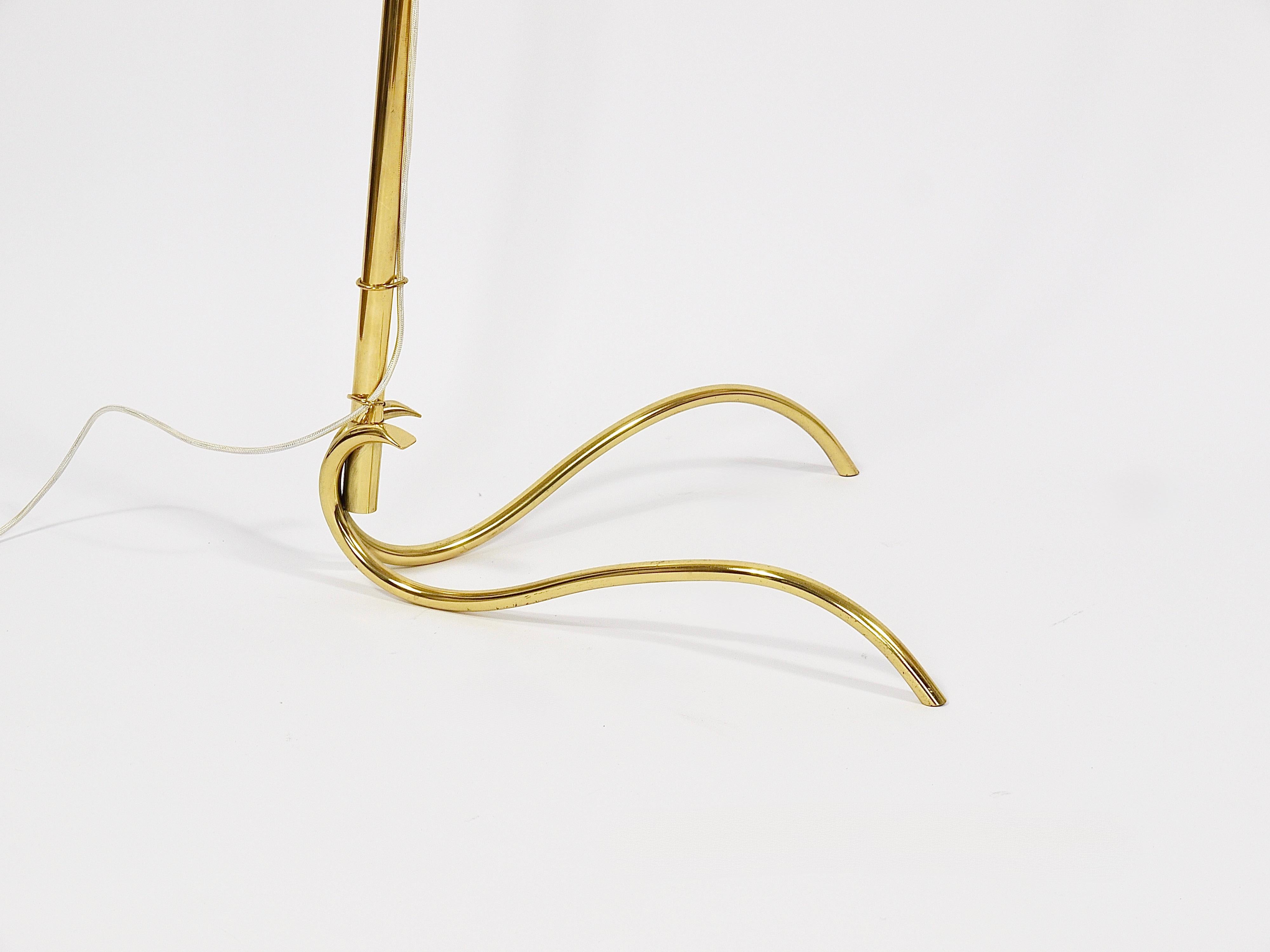 Rupert Nikoll Adjustable Dornstab Mid Century Brass Floor Lamp, Austria, 1950s For Sale 2