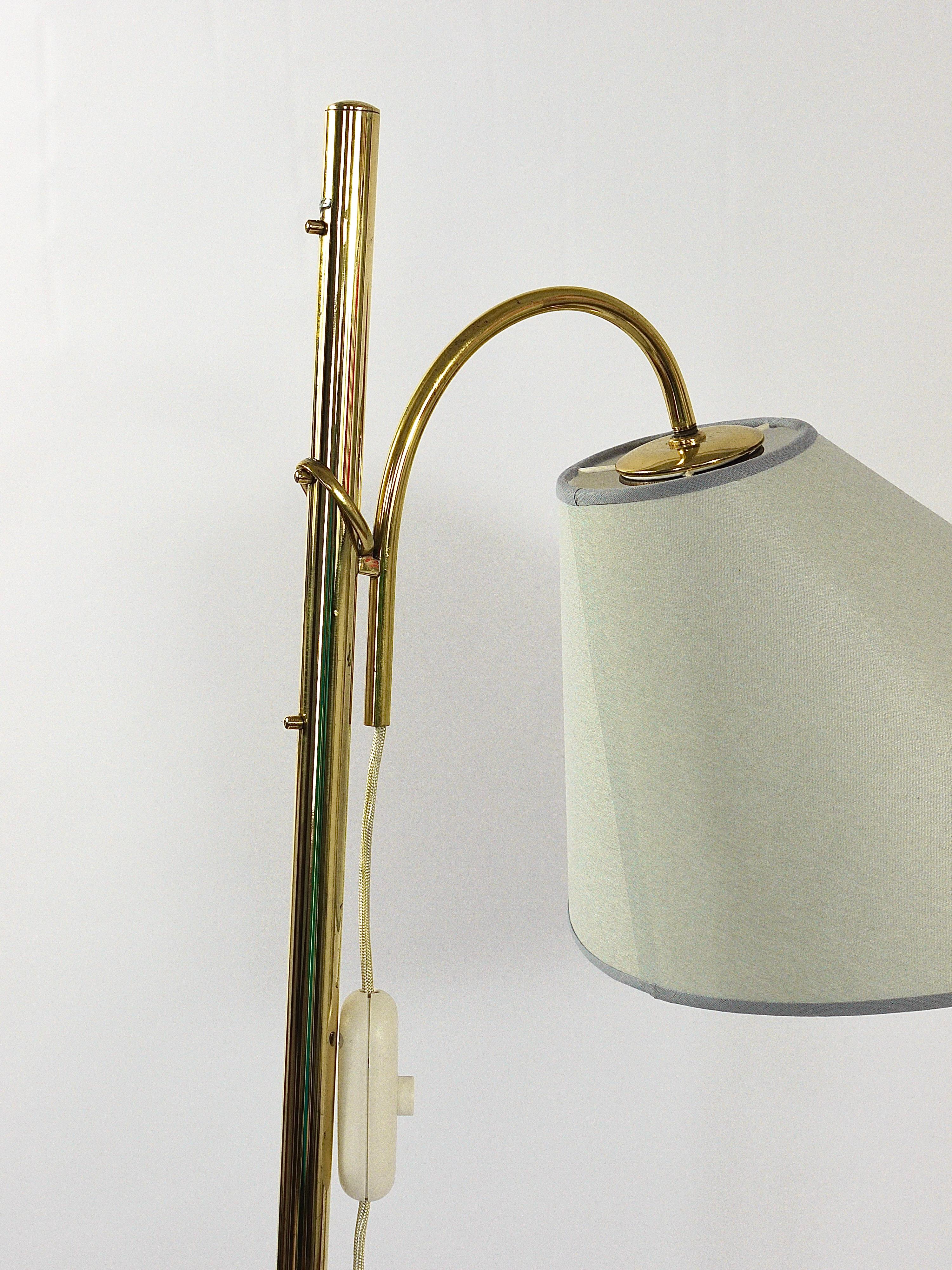 Rupert Nikoll Adjustable Dornstab Mid Century Brass Floor Lamp, Austria, 1950s For Sale 3