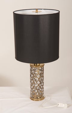 Rupert Nikoll Brass and Bubble Glass Table Lamp