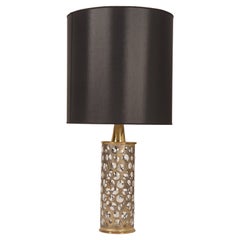 Rupert Nikoll Brass and Bubble Glass Table Lamp