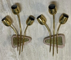 Rupert Nikoll Messing Modernist Paar Wandleuchter Wien Österreich