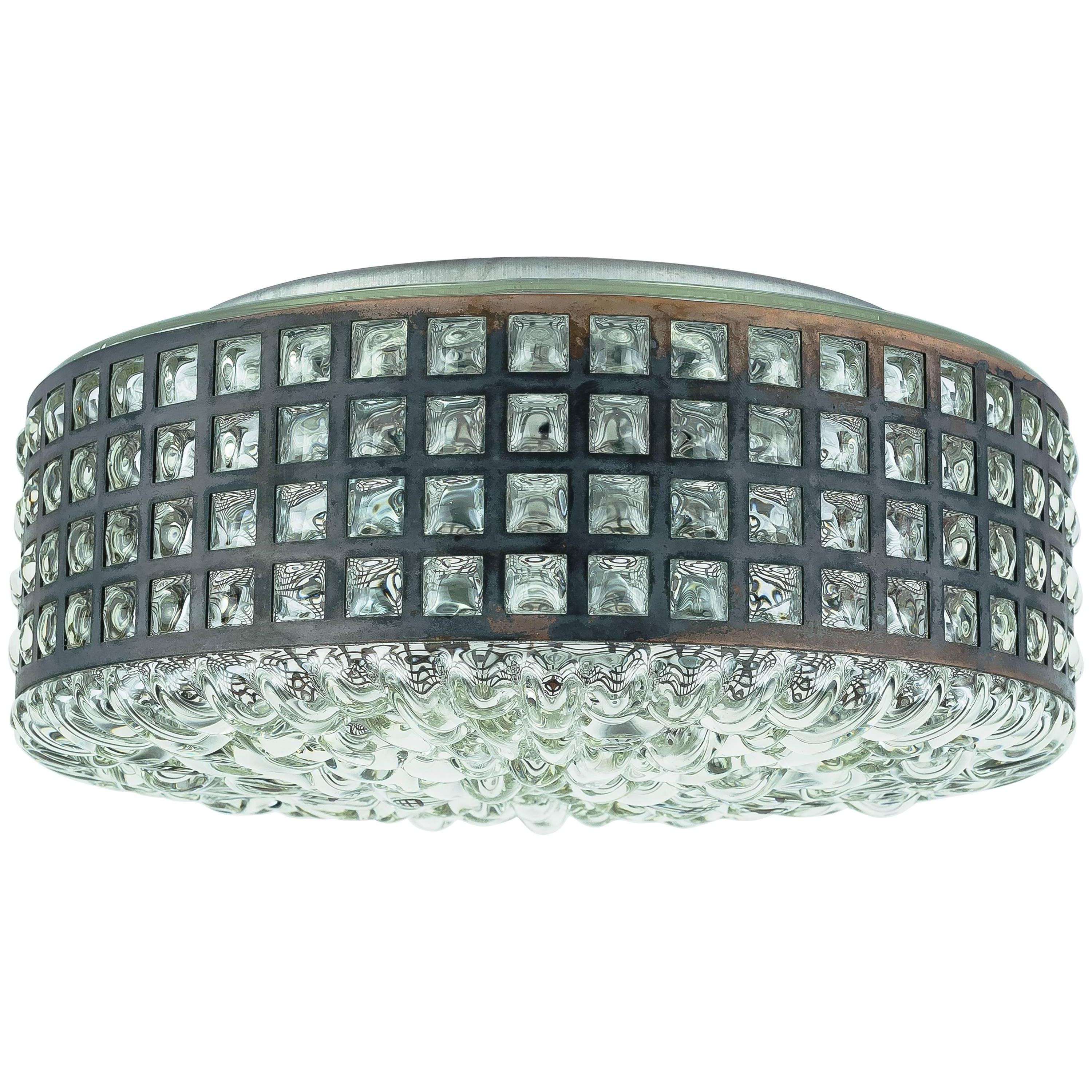 Rupert Nikoll Ceiling Lamp Bubble Glass and Metal