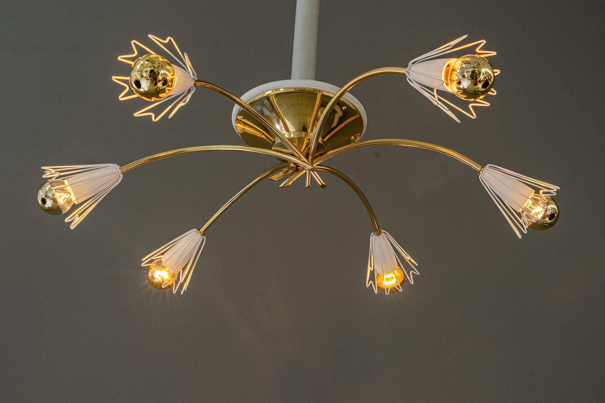 Rupert Nikoll Ceiling lamp vienna around 1950s For Sale 4