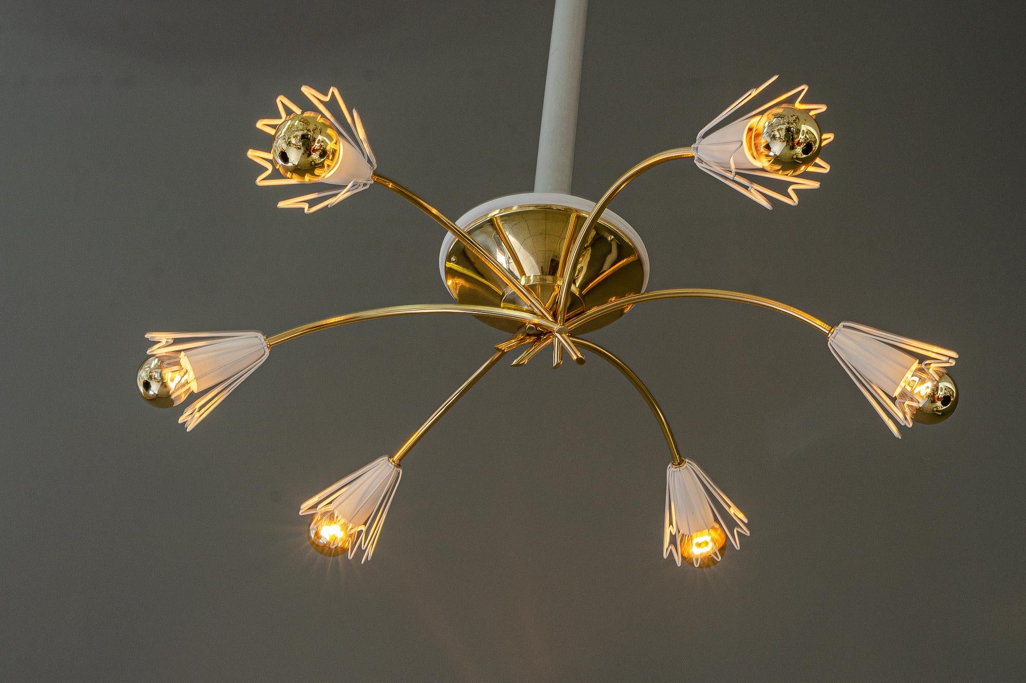 Rupert Nikoll Ceiling lamp vienna around 1950s For Sale 7