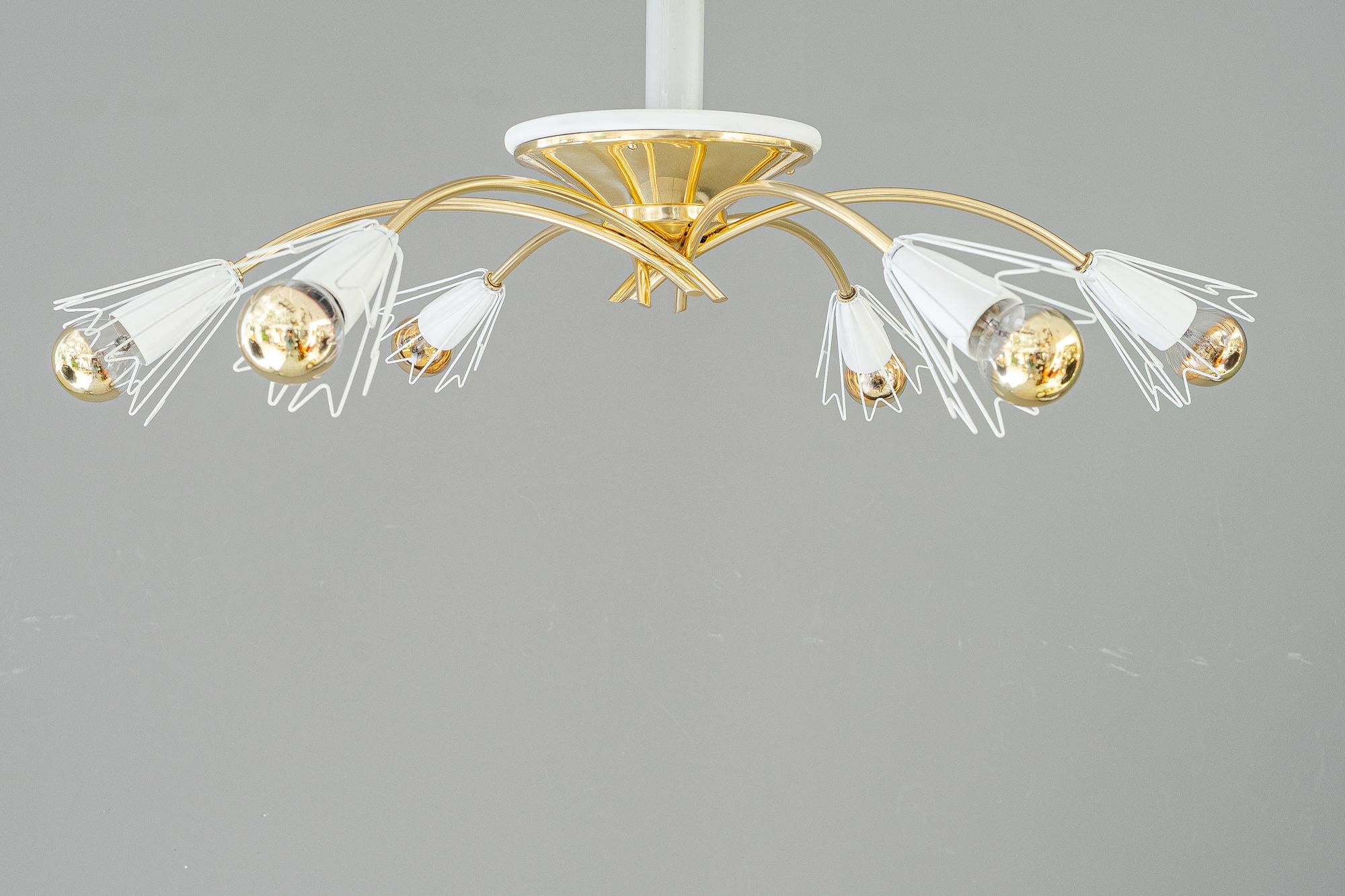 Mid-Century Modern Rupert Nikoll Ceiling lamp vienna around 1950s For Sale
