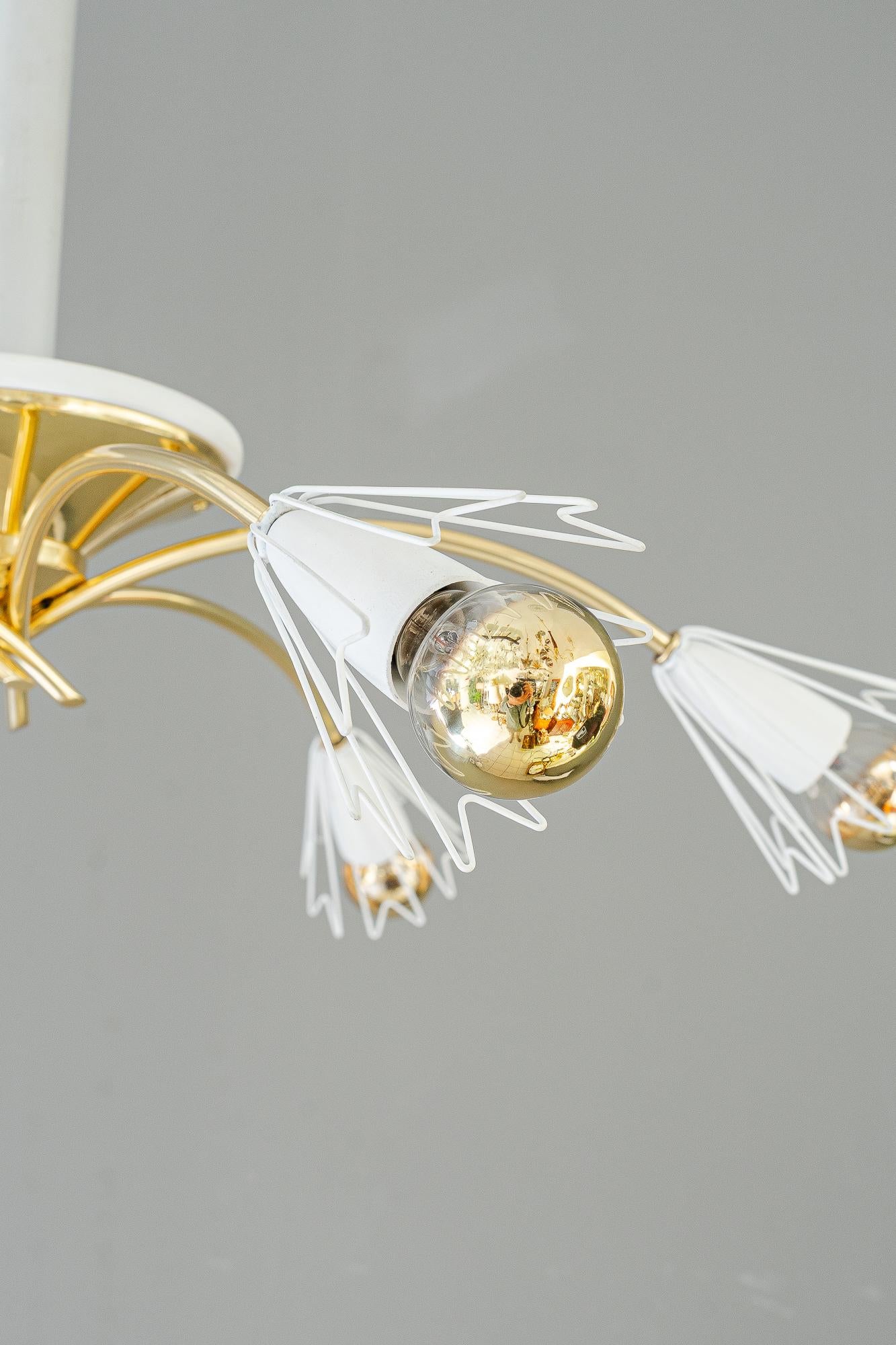 Lacquered Rupert Nikoll Ceiling lamp vienna around 1950s For Sale