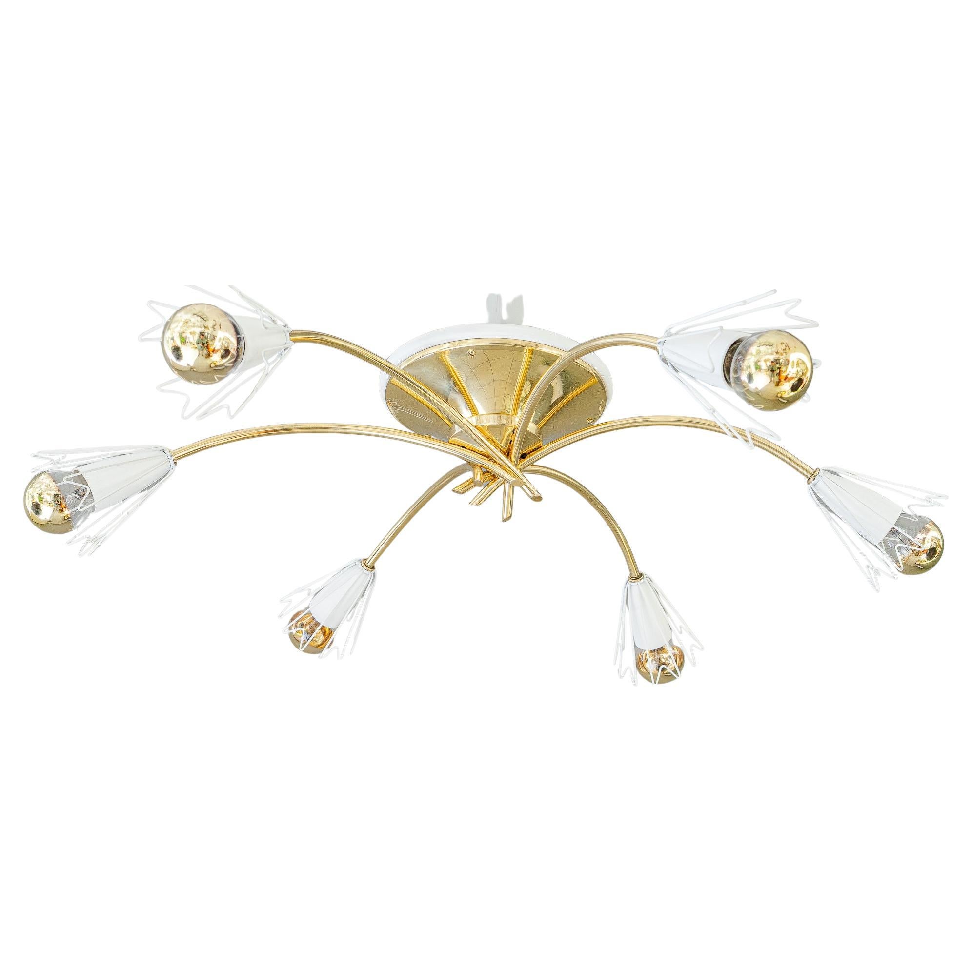 Rupert Nikoll Ceiling lamp vienna around 1950s For Sale