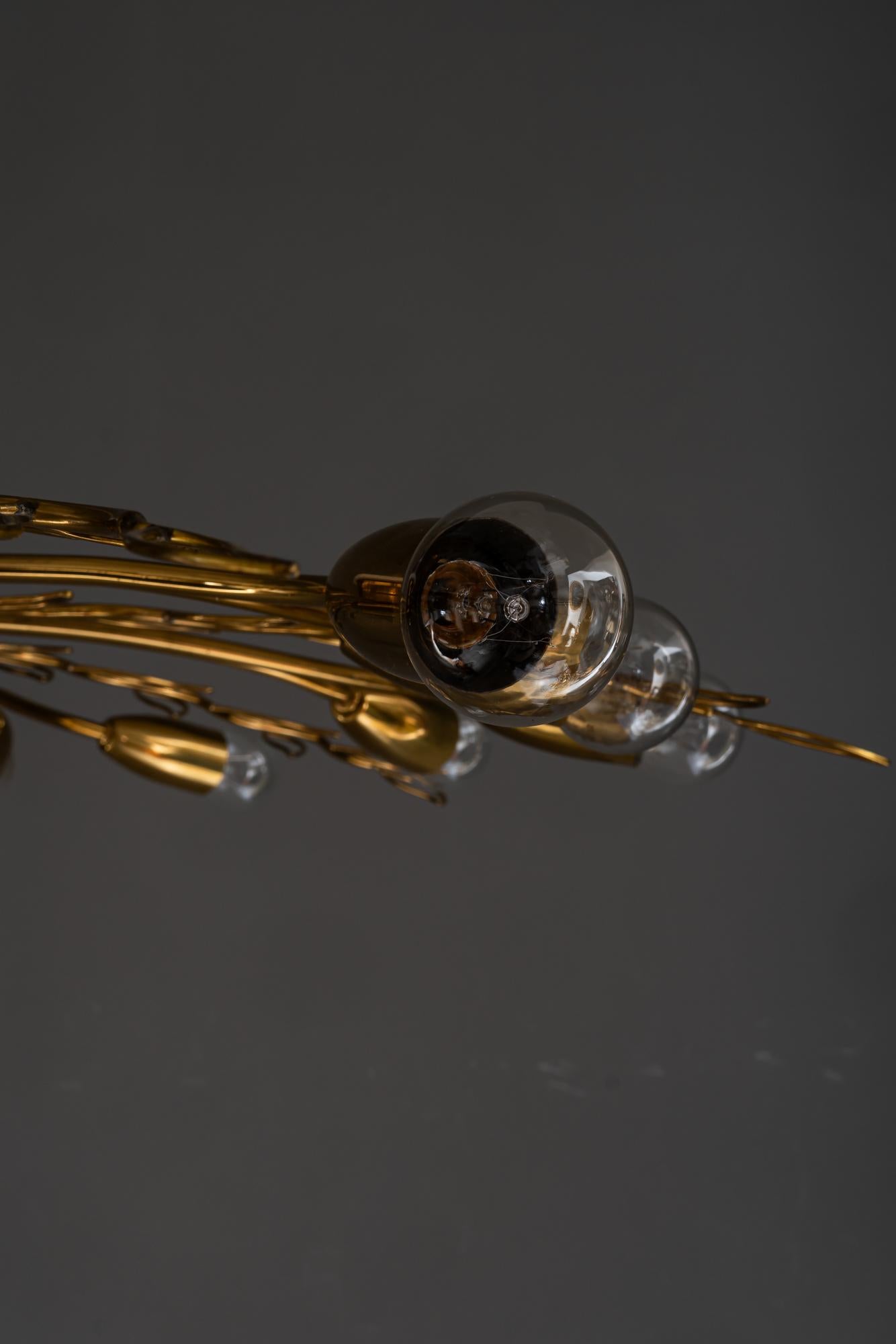 Austrian Rupert Nikoll ceiling lamp vienna around 1960 For Sale