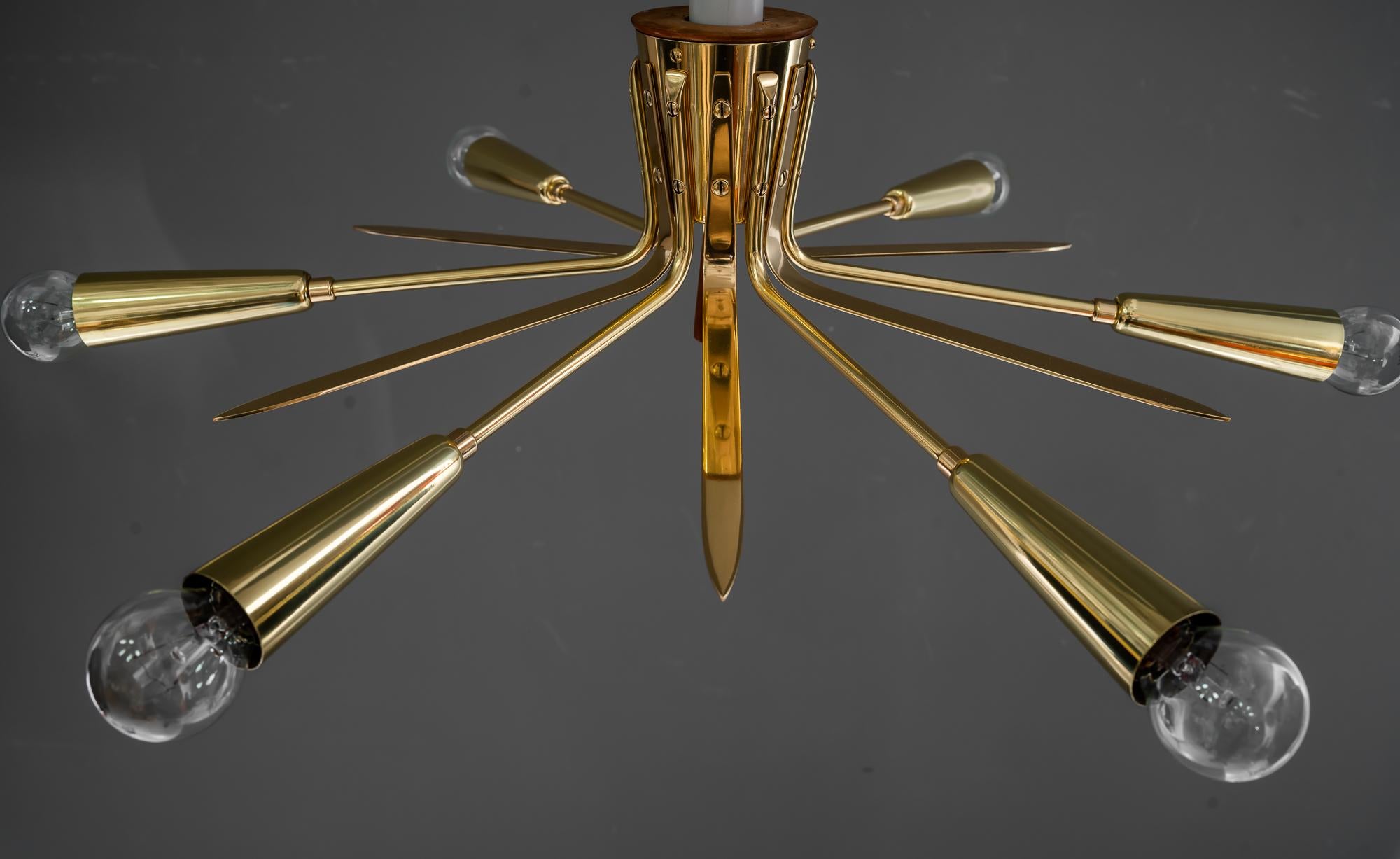 Laiton Rupert Nikoll plafonnier vienne vers 1950 en vente