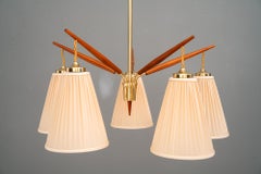 Rupert Nikoll chandelier with fabric shades vienna around 1950s