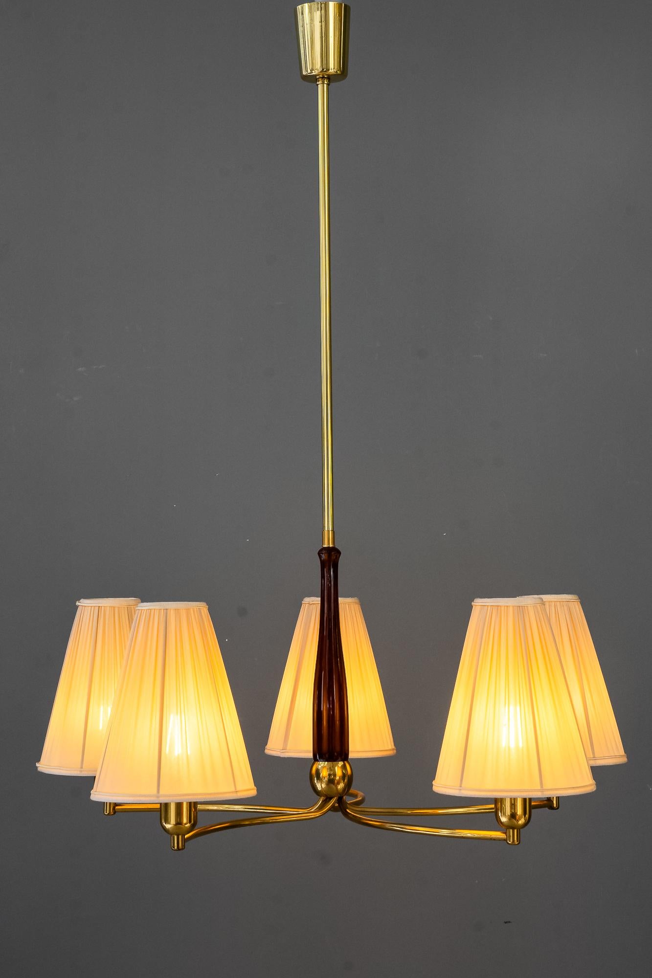 Rupert Nikoll chandelier with fabric shades vienna around 1960s 2